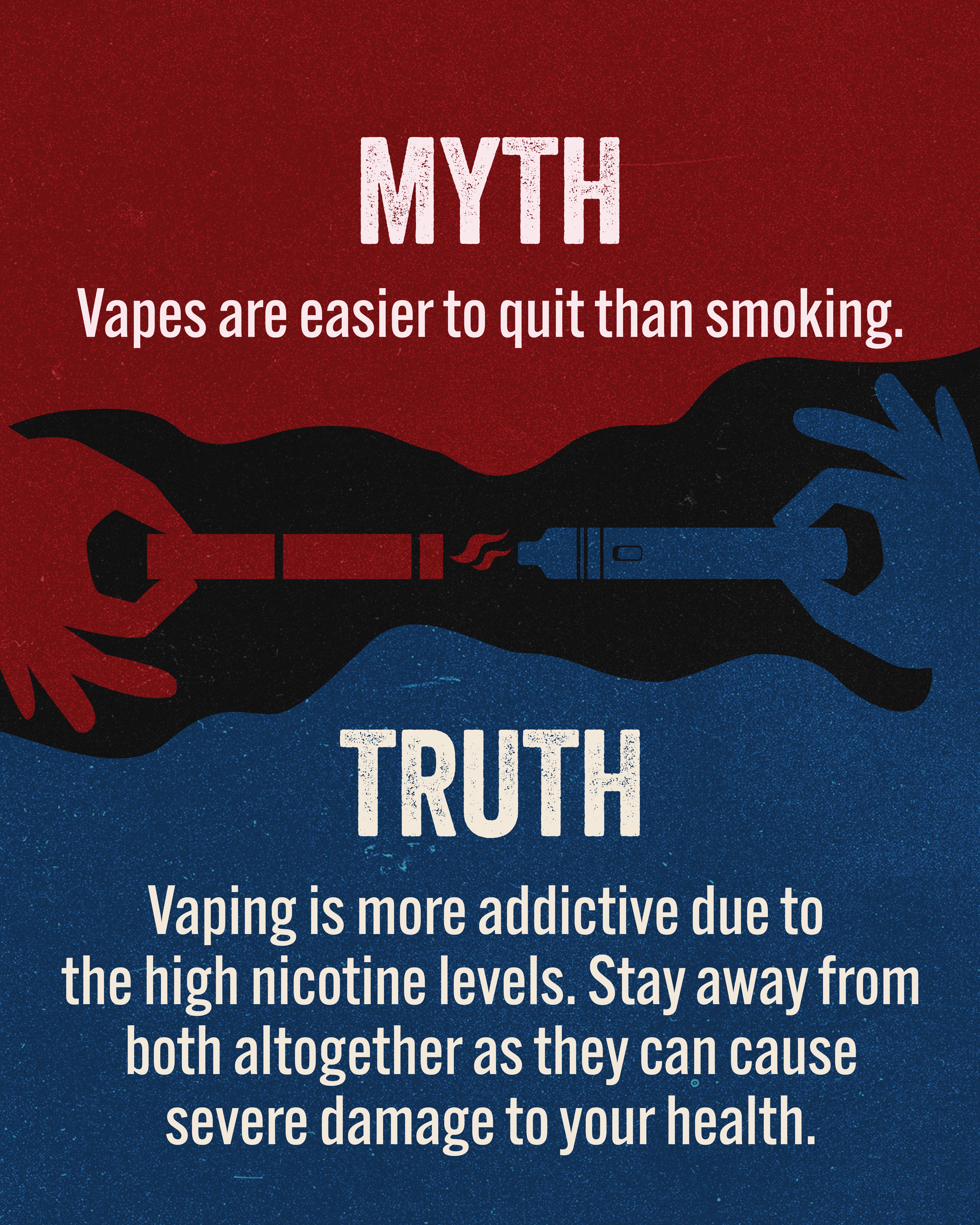 Myth 3: Vapes are easier to quit than smoking