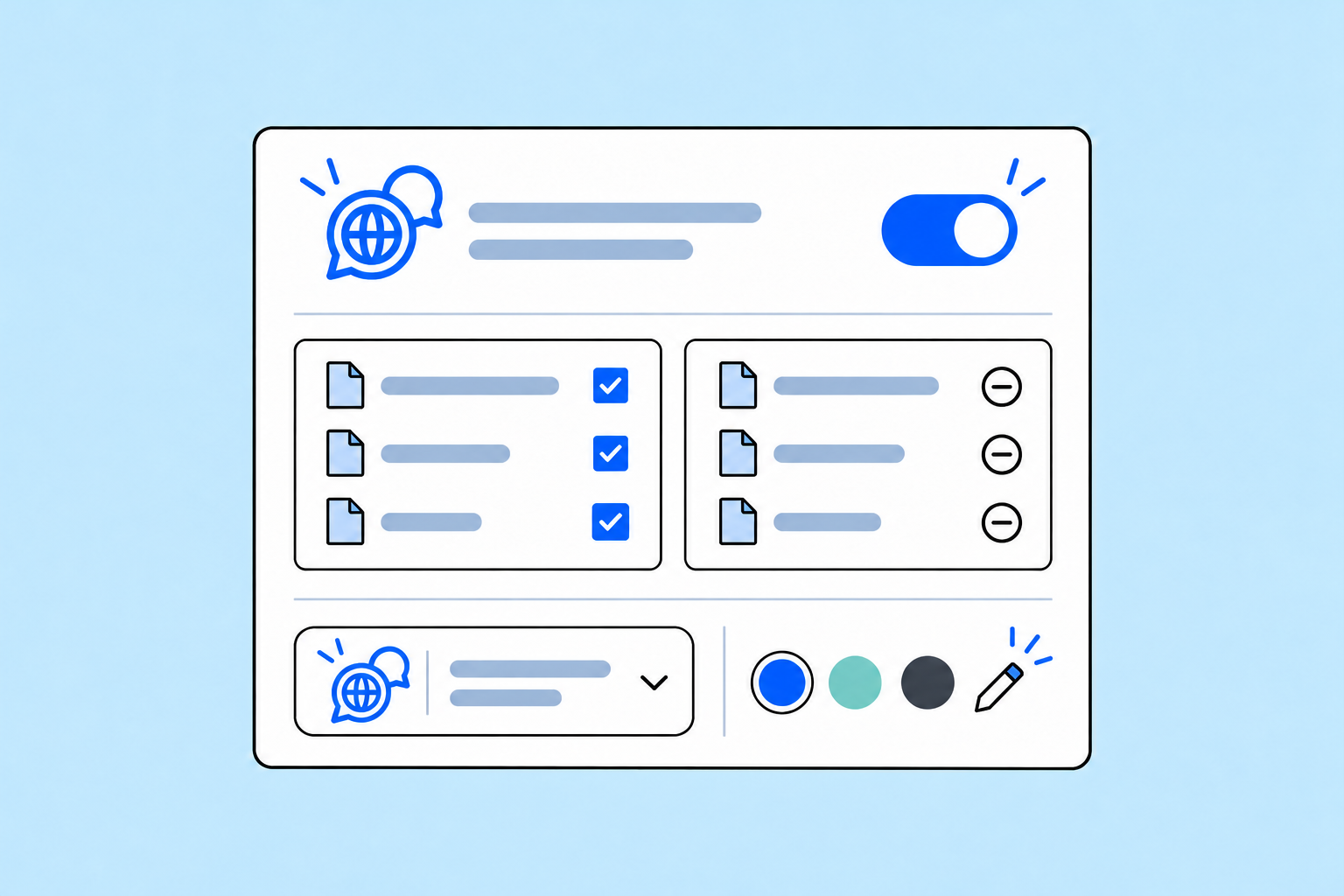 Illustration of widget setting page