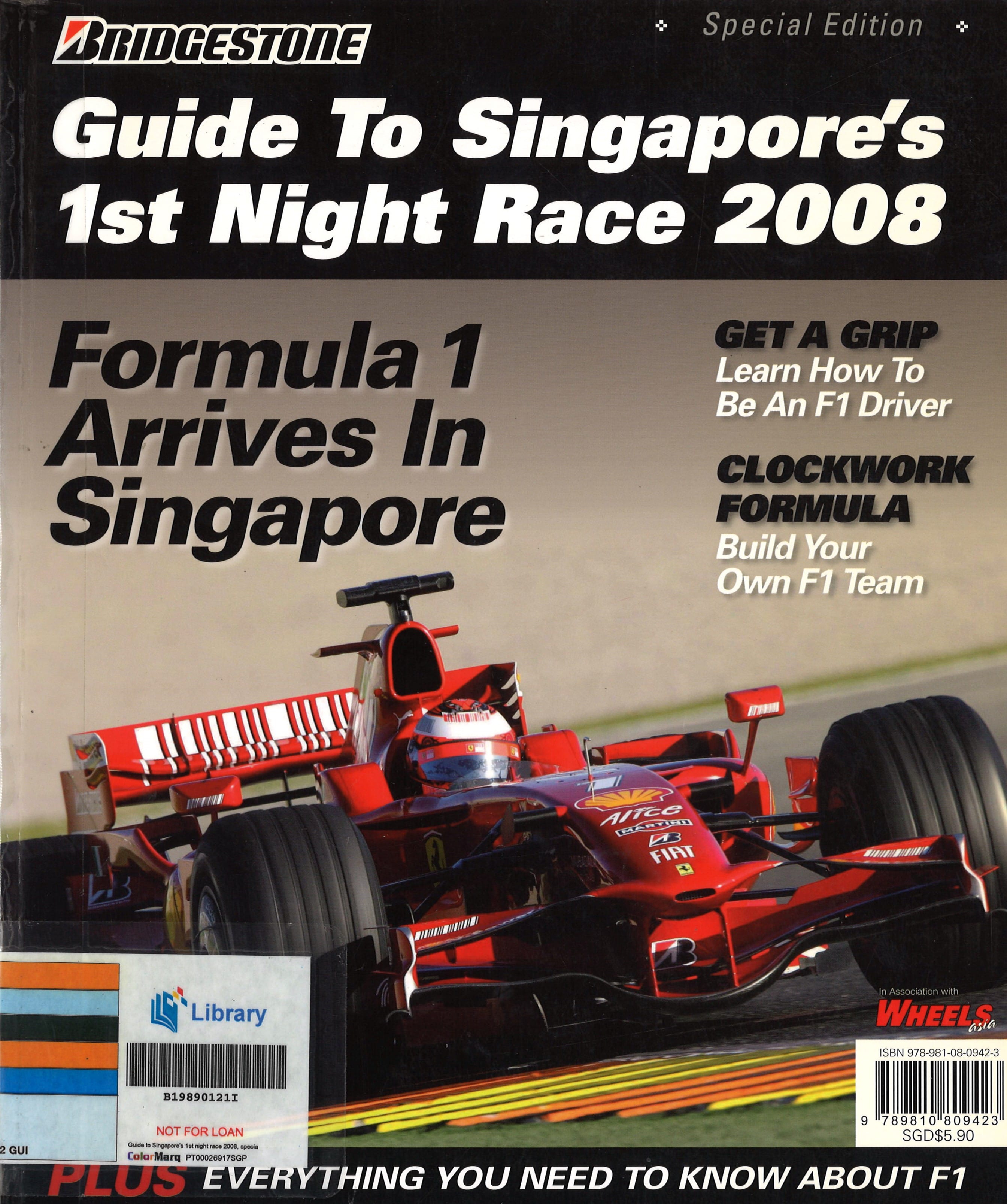 A red Formula 1 car dominates the cover, with text promising to explain how to become a driver and build an F1 team.