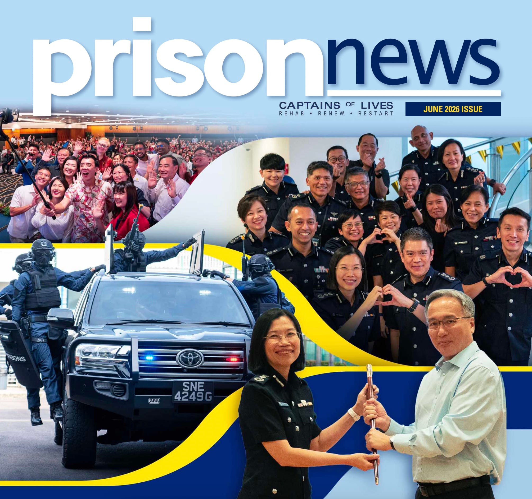 An image with the title 'prison news'. There are multiple pictures of people posing for the camera.