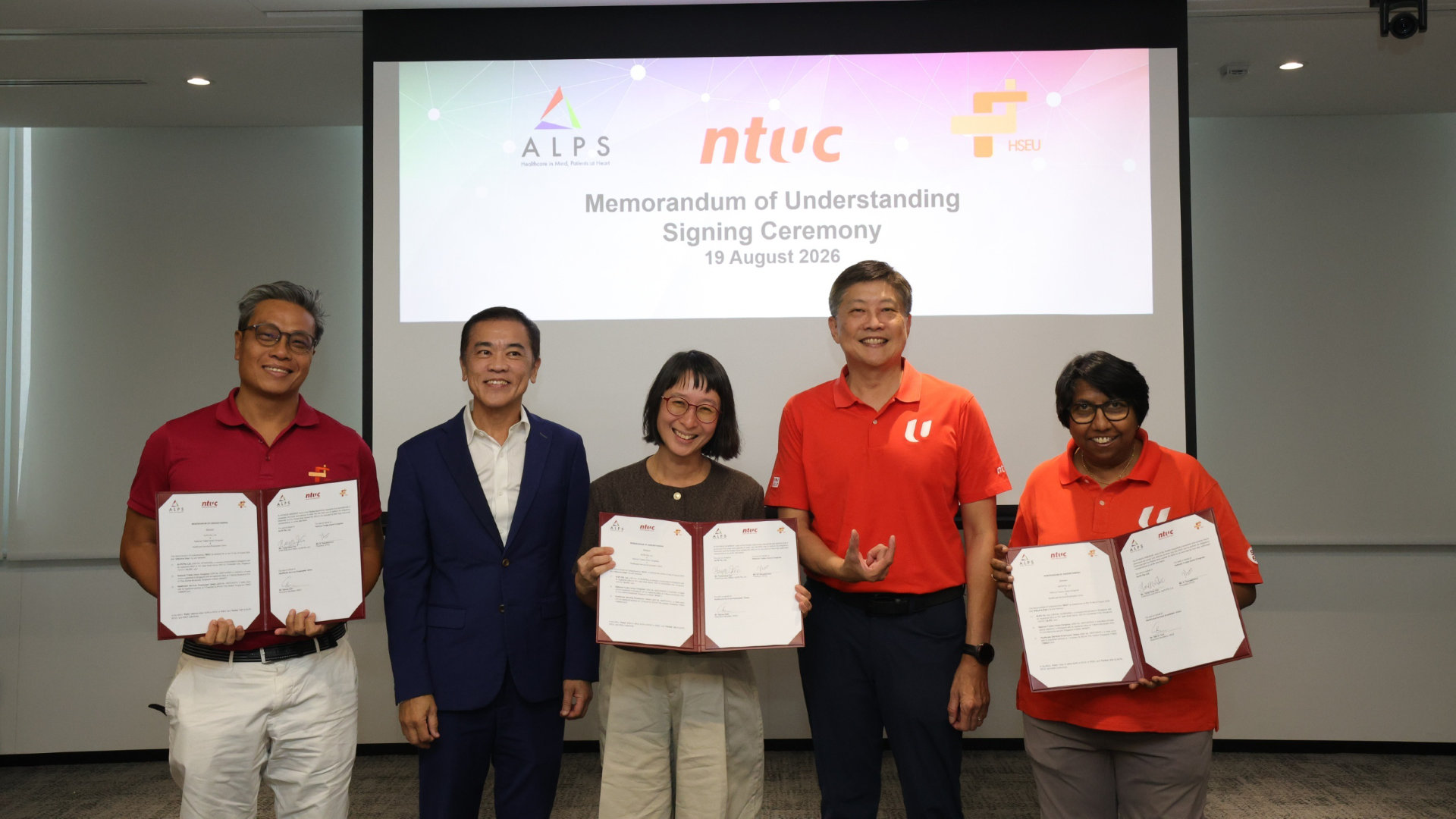 Image taken at the NTUC-HSEU-ALPS MOU Signing Ceremony 2026
