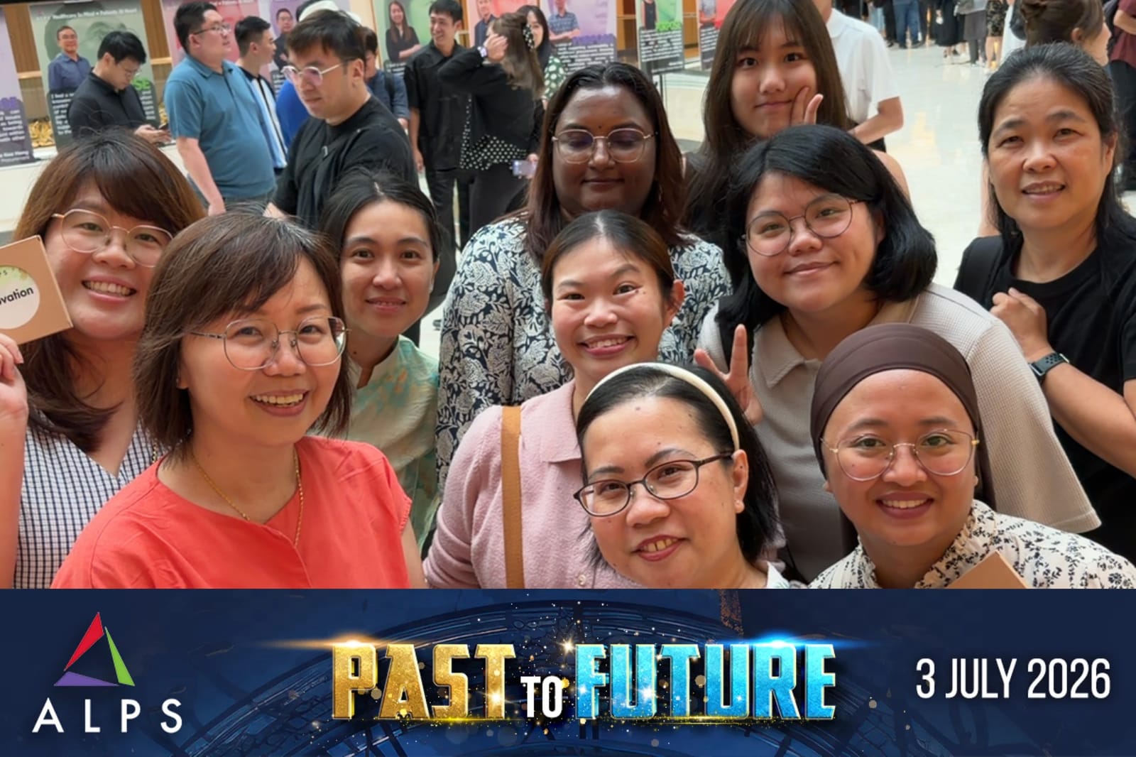 Photo of 10 ALPS staff taken at ALPS Anniversary Dinner