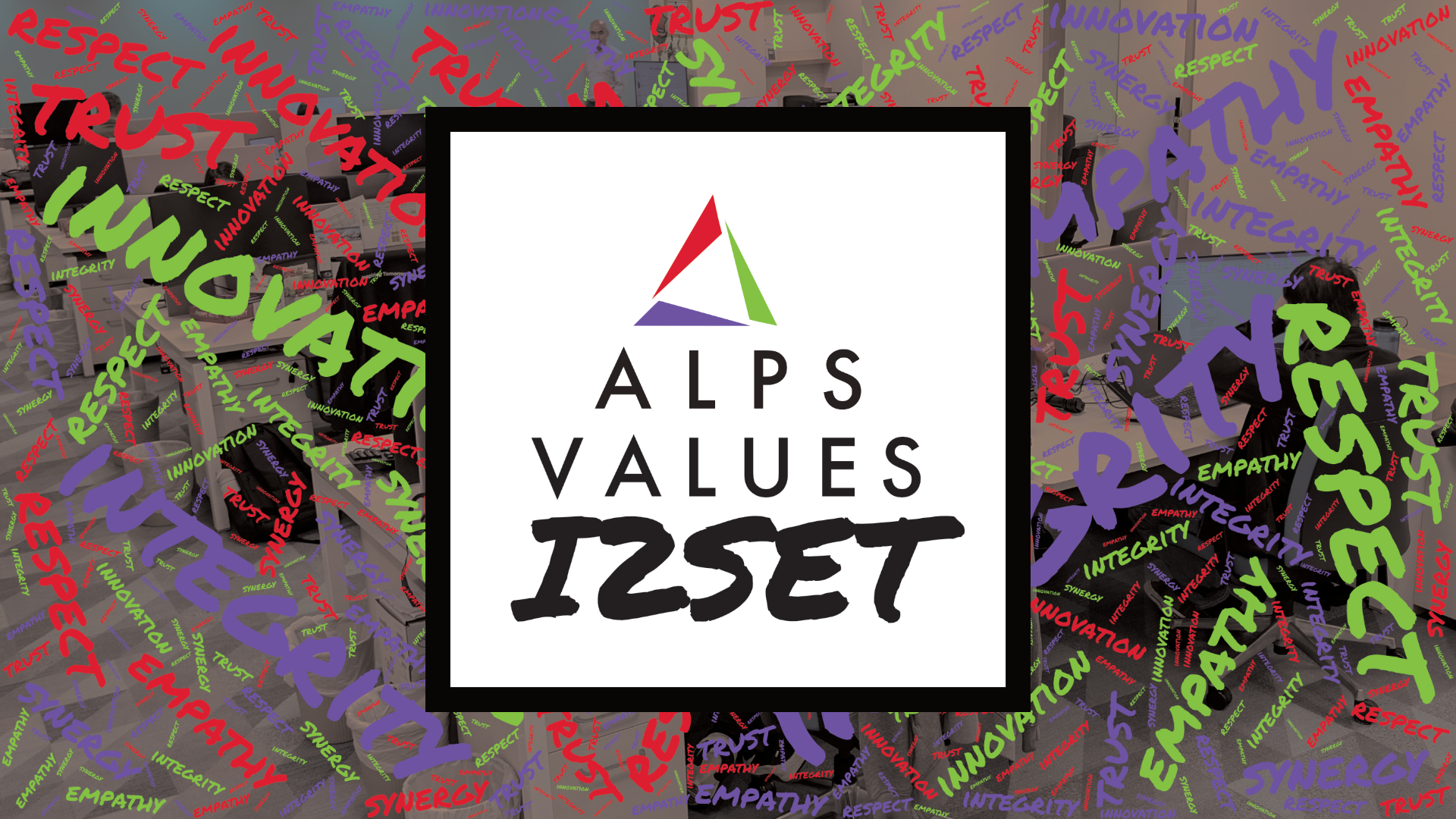 Image of card displaying words 'ALPS Values I2SET'