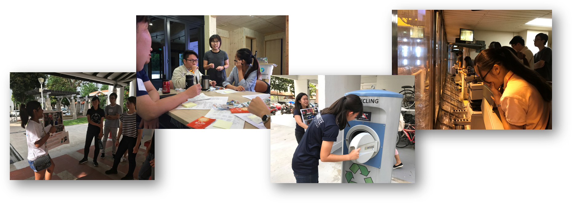 Four photos showing young leaders in action.