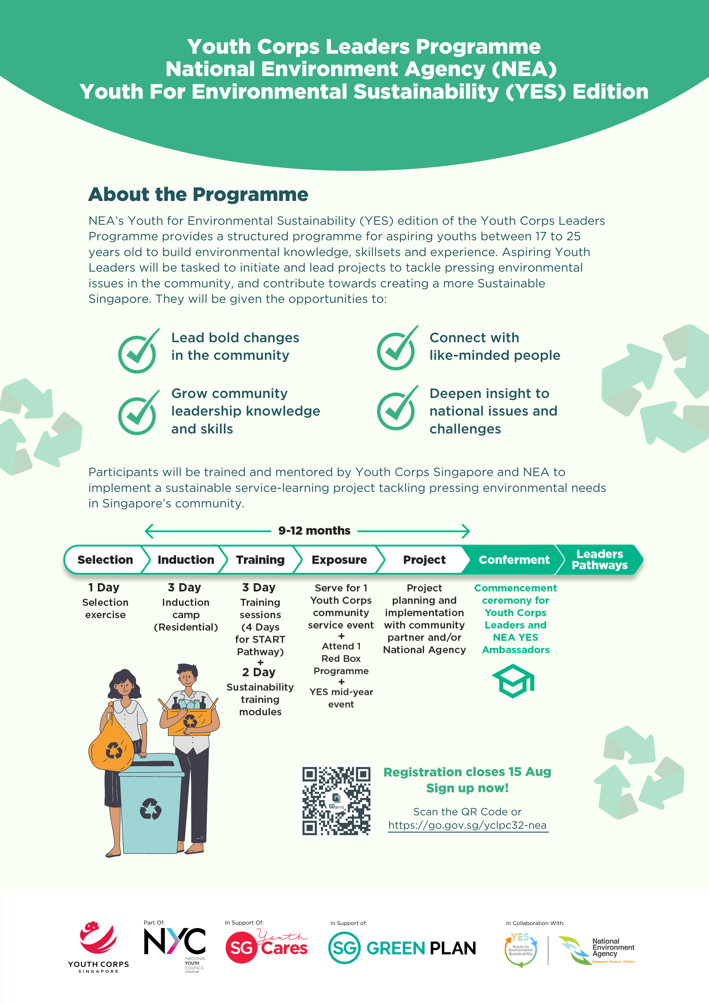 Flyer for NEA Youth Corps Leaders Programme