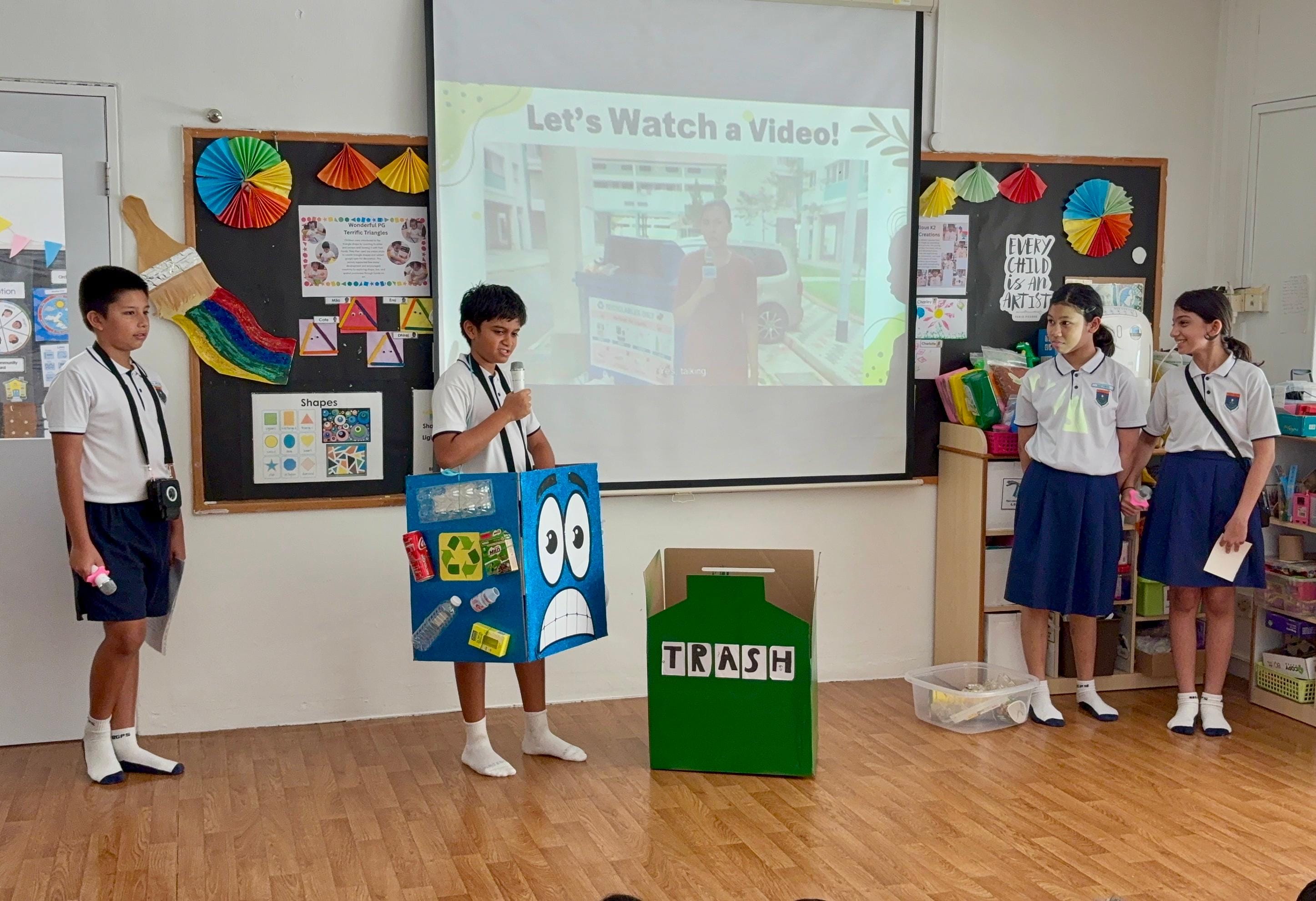Skit Performance at Sunflower Preschool on the topic of Recycling Right