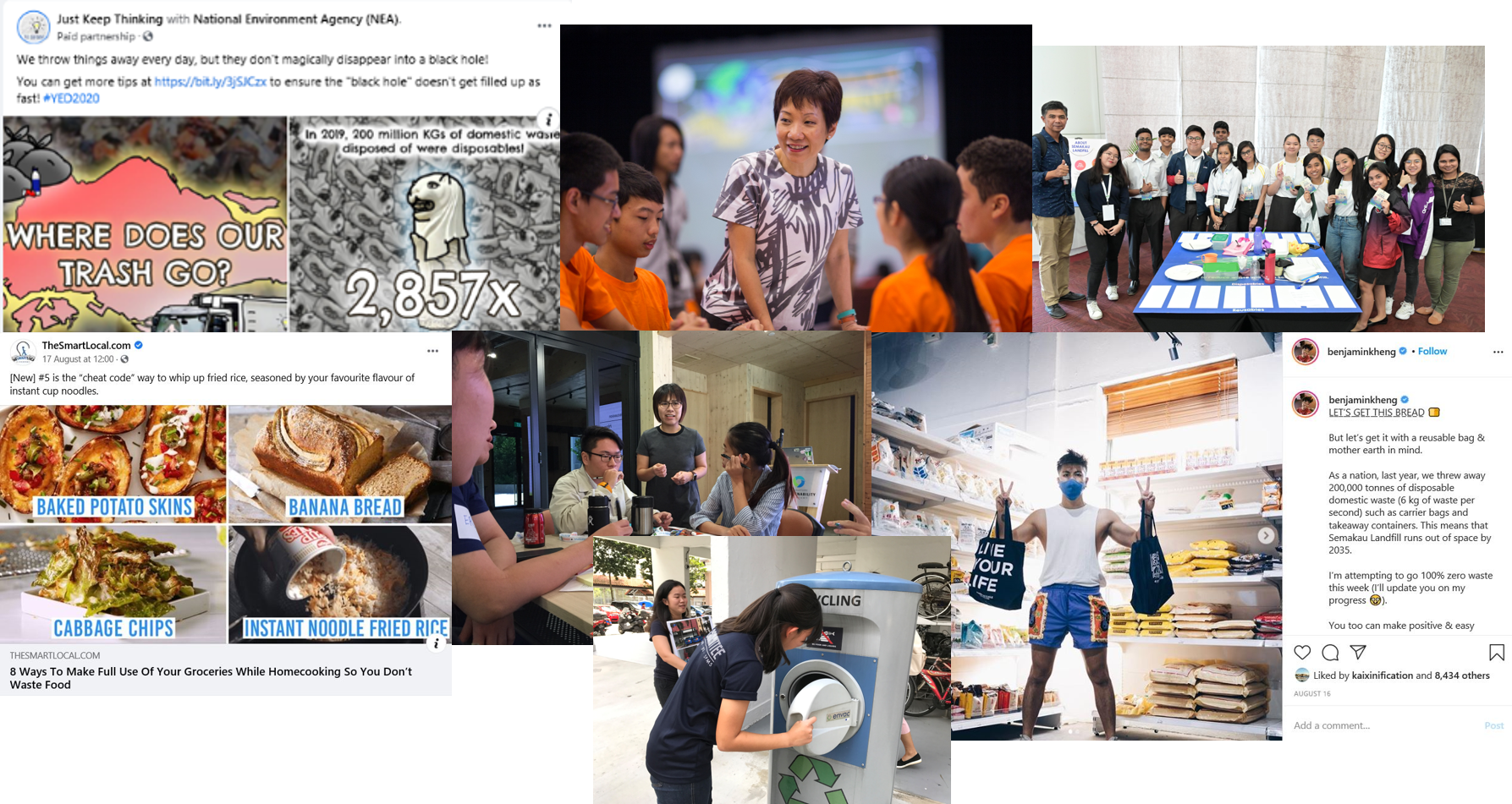 Collage of social media posts.
