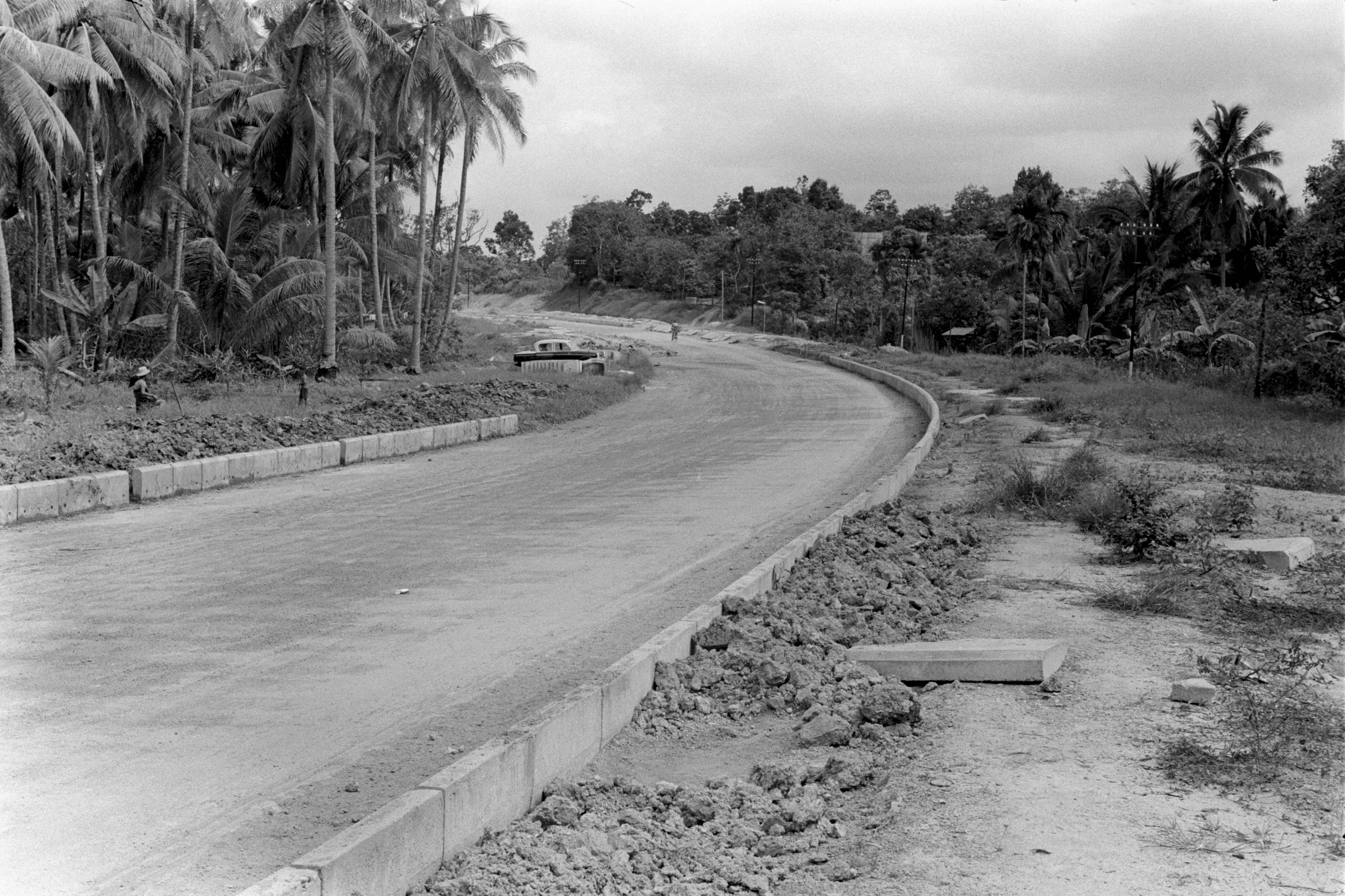 1962 photograph of Jurong Link Road being constructed