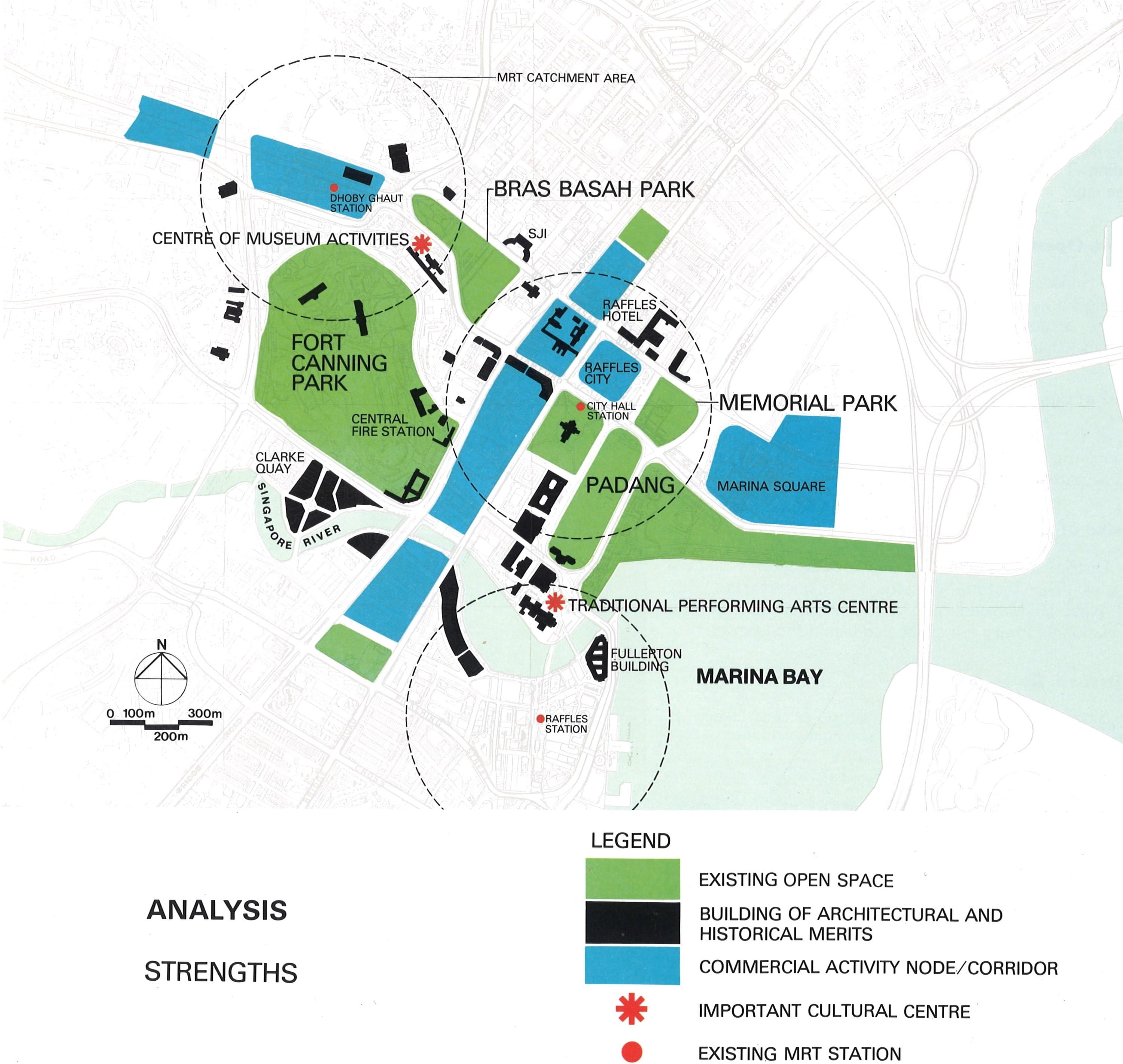 A Master Plan for the Civic and Cultural Distric masterplan showing different nodes of activities image
