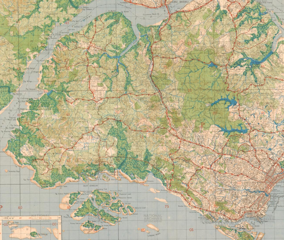1945 map of Singapore
