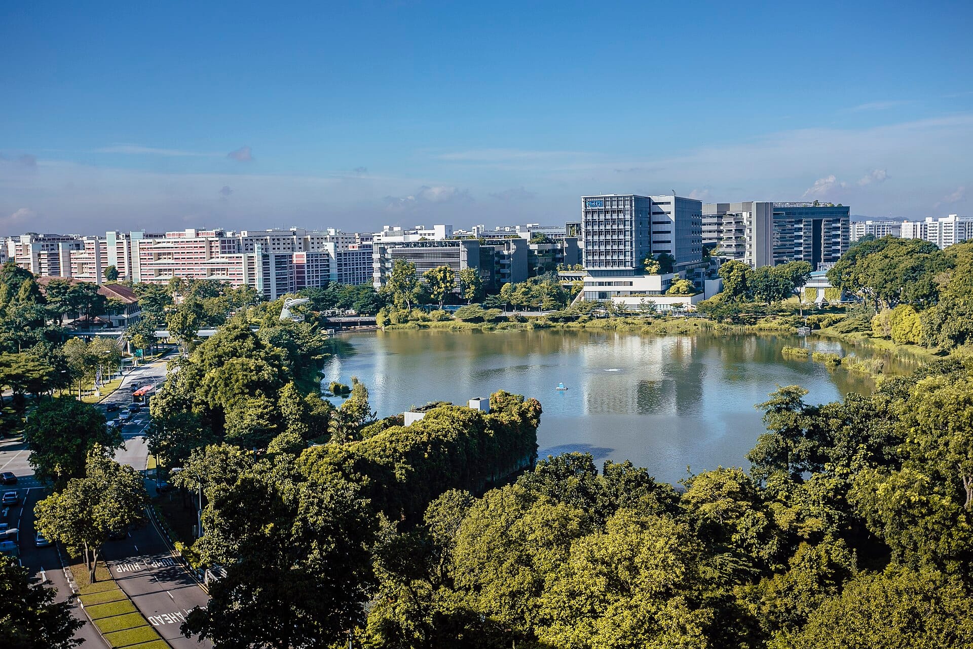 A lake surrounded by trees and buildings, with "Yishun" and "Start Your Journey" on the right side.