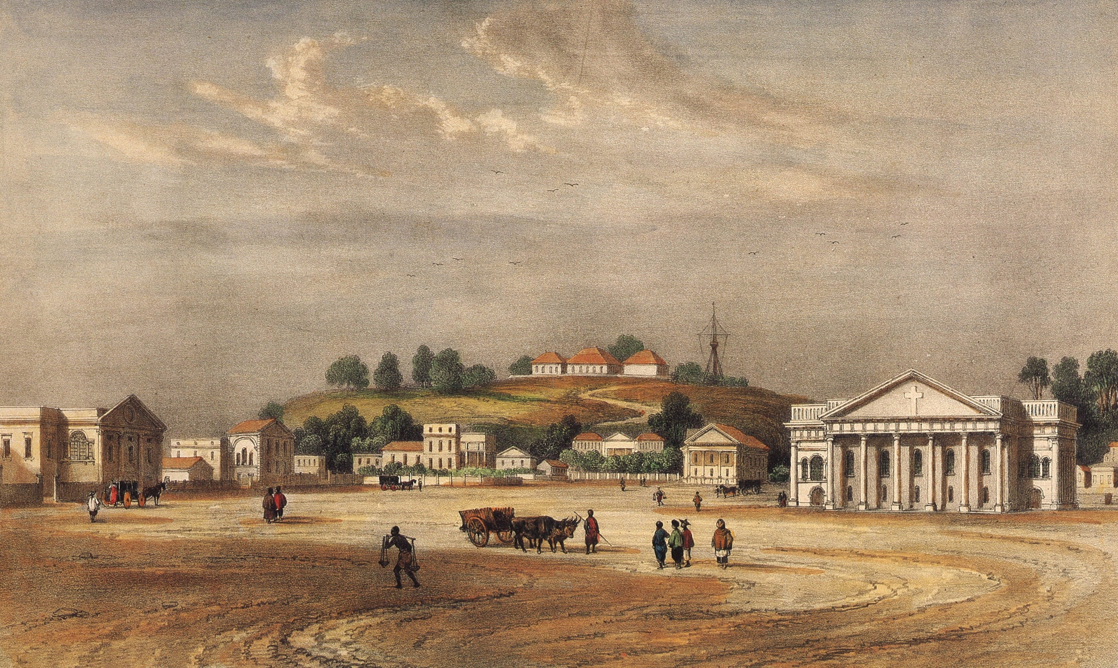 1837 lithograph Government House painting