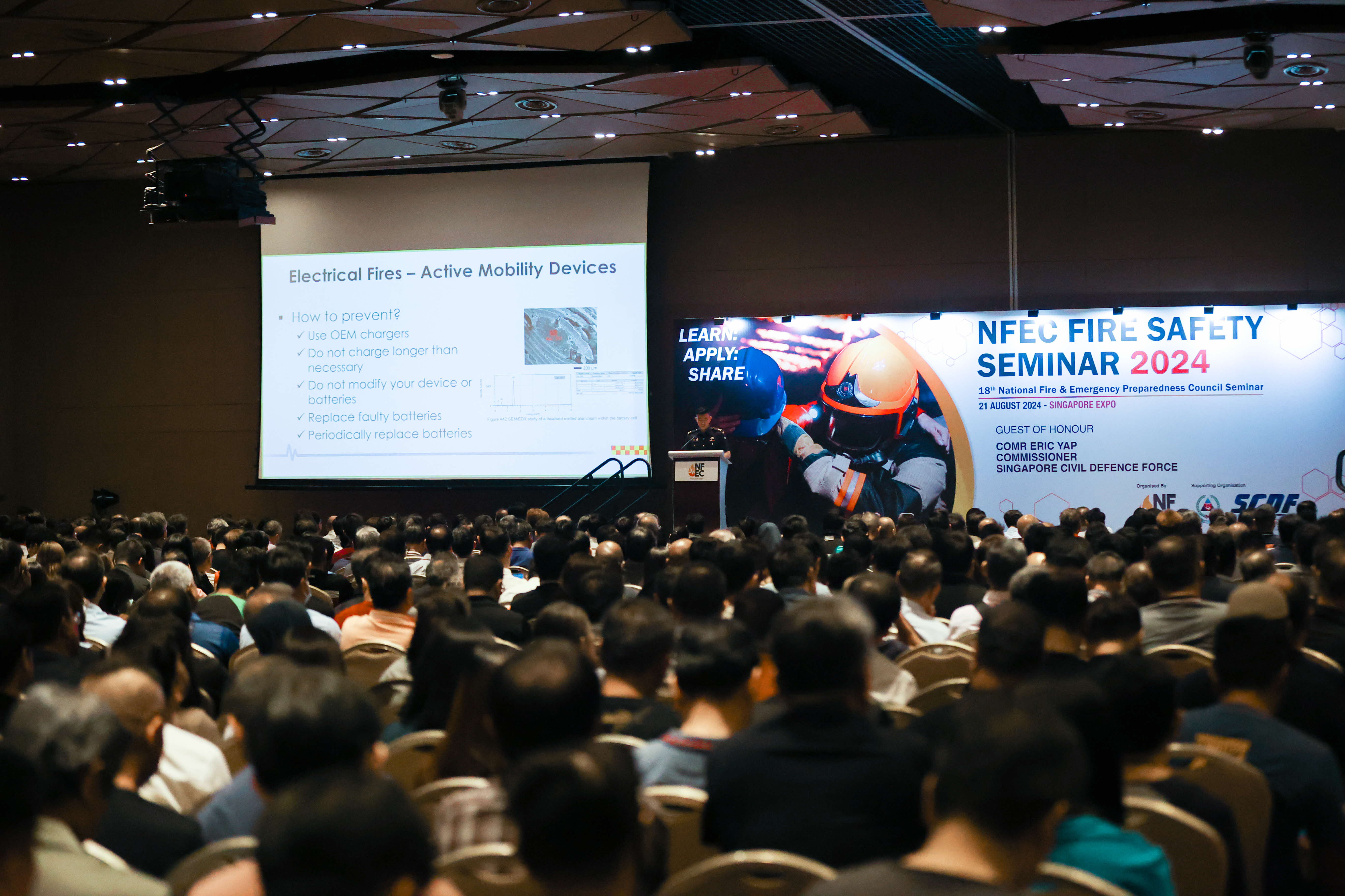 A large audience at the NFEC Fire Safety Seminar 2024 in Singapore