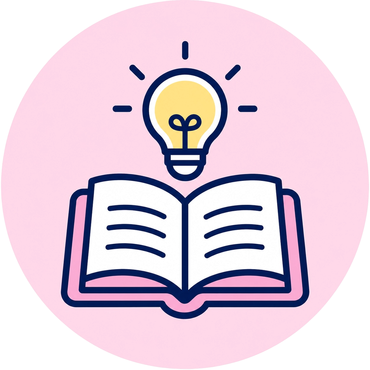 Open book with a light bulb above it