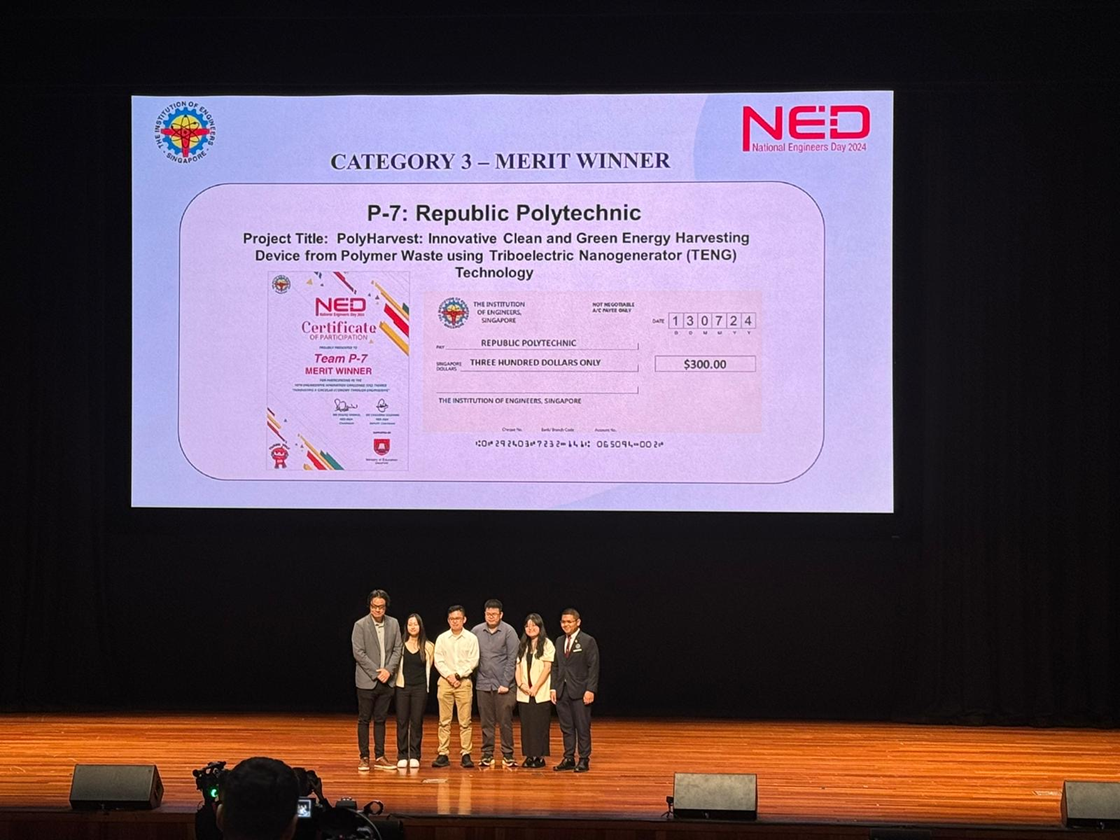 RP students who developed PolyHarvest, an award-winning clean energy device