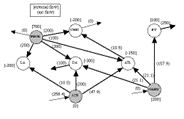 Diagram of a network data model showing interconnected nodes and directional relationships.