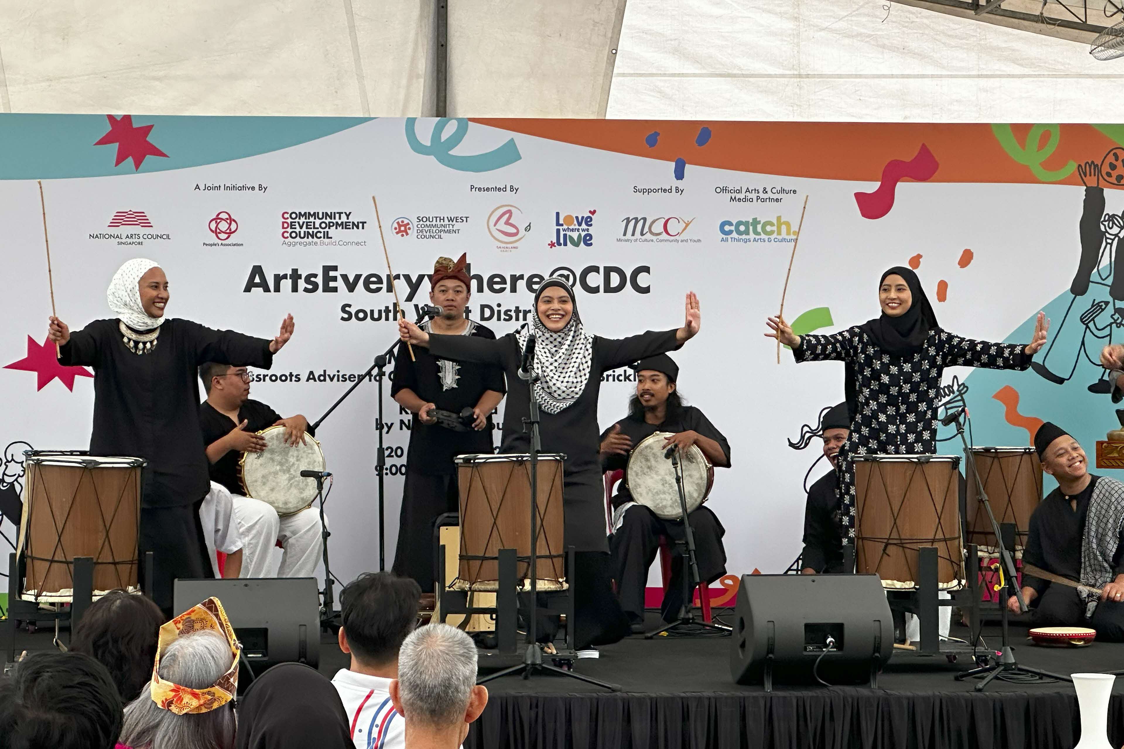 Percussion ensemble NADI Singapura performing at ArtsEverywhere@CDC 