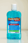 Pearlie White Fluorinze Fluoride Mouth Rinse bottle for voluntary recall notice