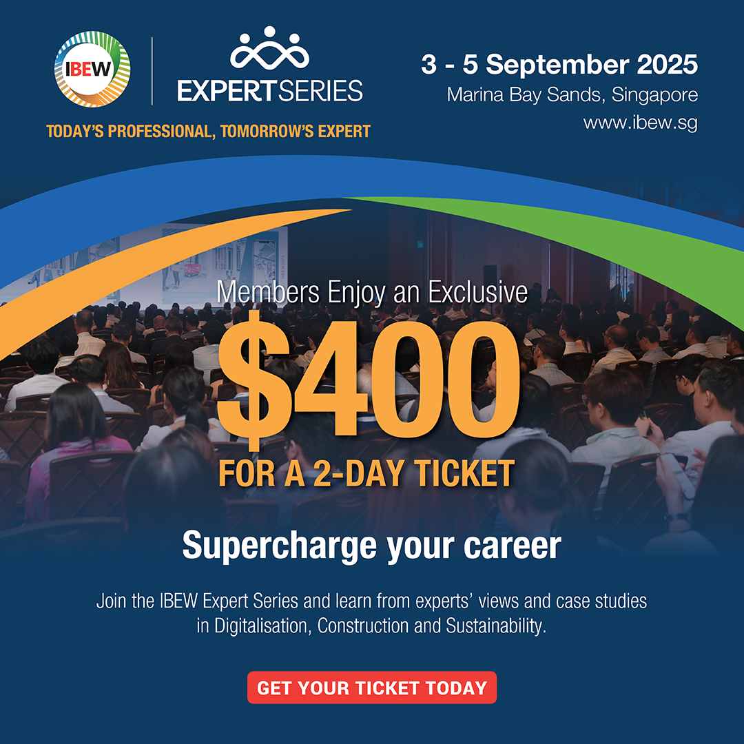 IBEW Expert Series event ad for 3-5 September 2025 at Marina Bay Sands, offering $400 member tickets.