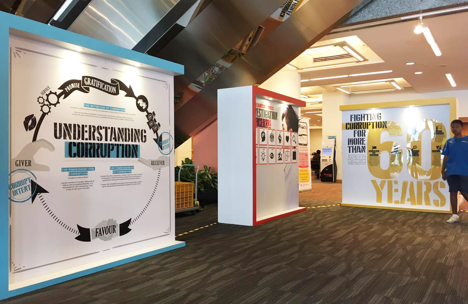 Exhibition panels at Woodlands Regional Library.