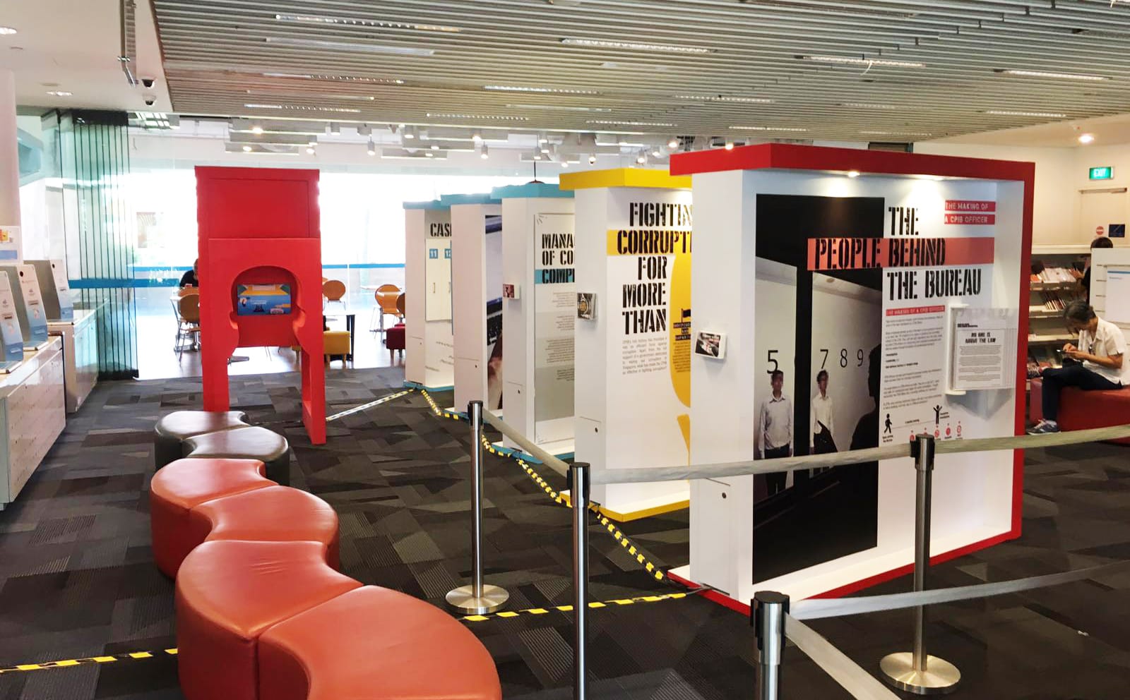 Exhibition panels at Bishan Public Library.