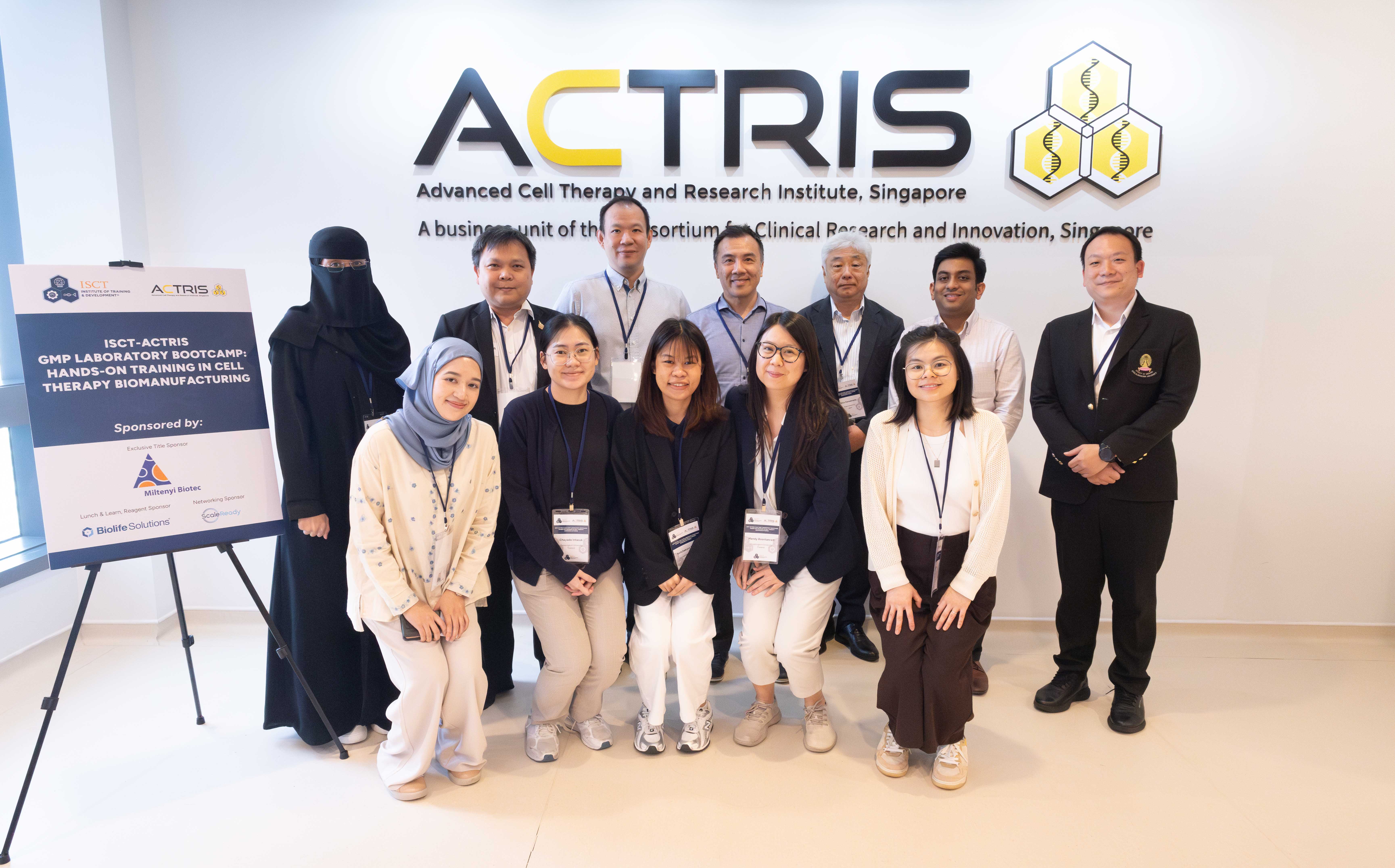 Group Photo with the participants and trainers for ISCT-ACTRIS 2-Day GMP Laboratory Bootcamp.