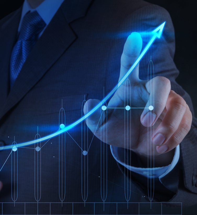 A person touching graph