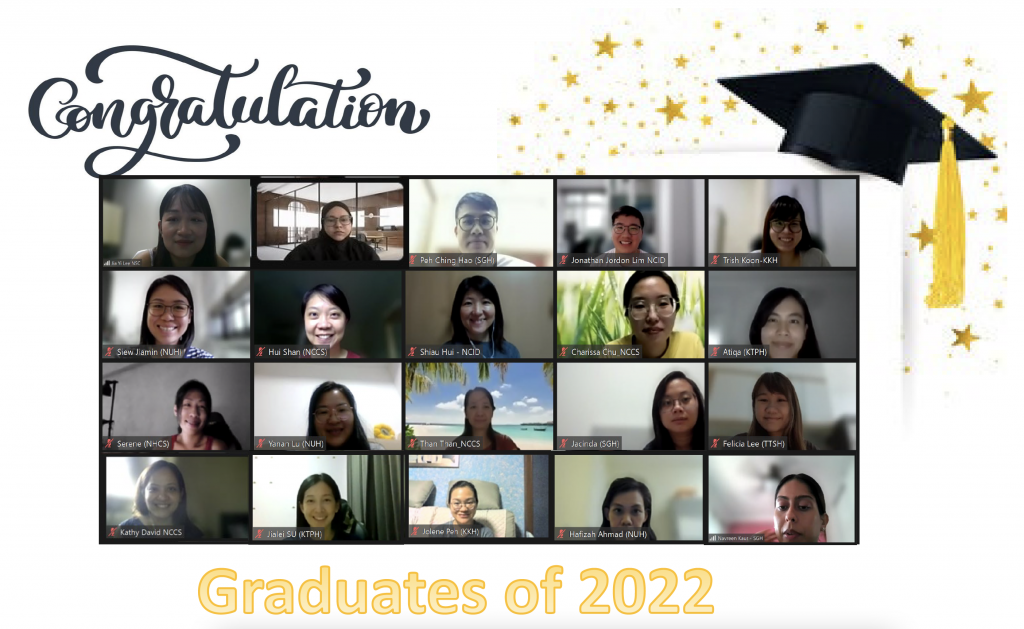 Virtual graduation celebration for the Class of 2022, showing a grid of 20 participants on a video call.