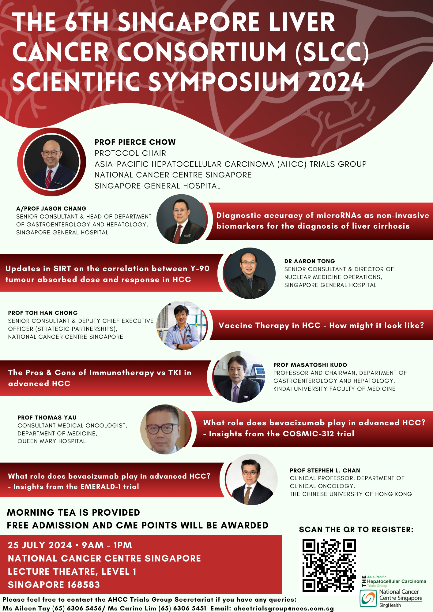 Flyer for the 6th Singapore Liver Cancer Consortium Scientific Symposium 2024 on 25 July at National Cancer Centre.