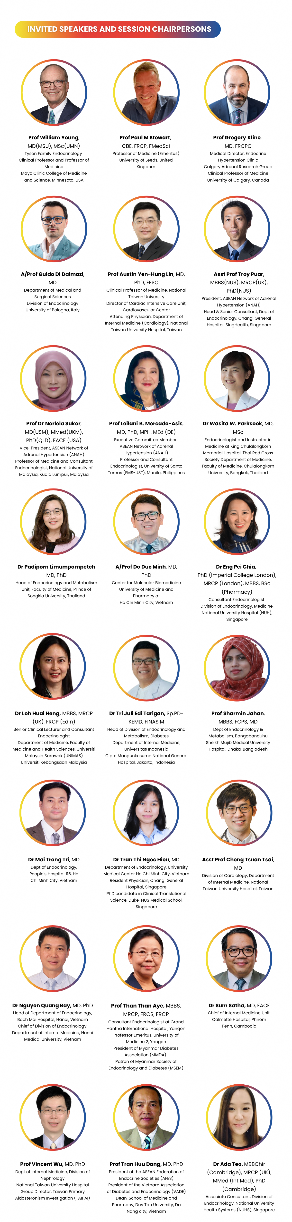 Invited Speakers and Session Chairpersons