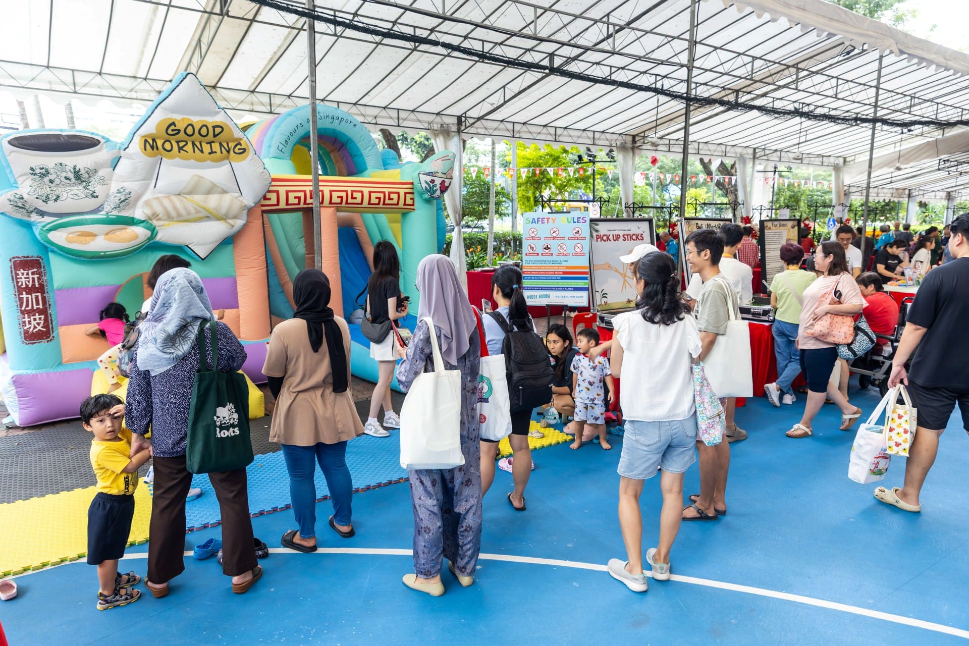 crowded kids carnival