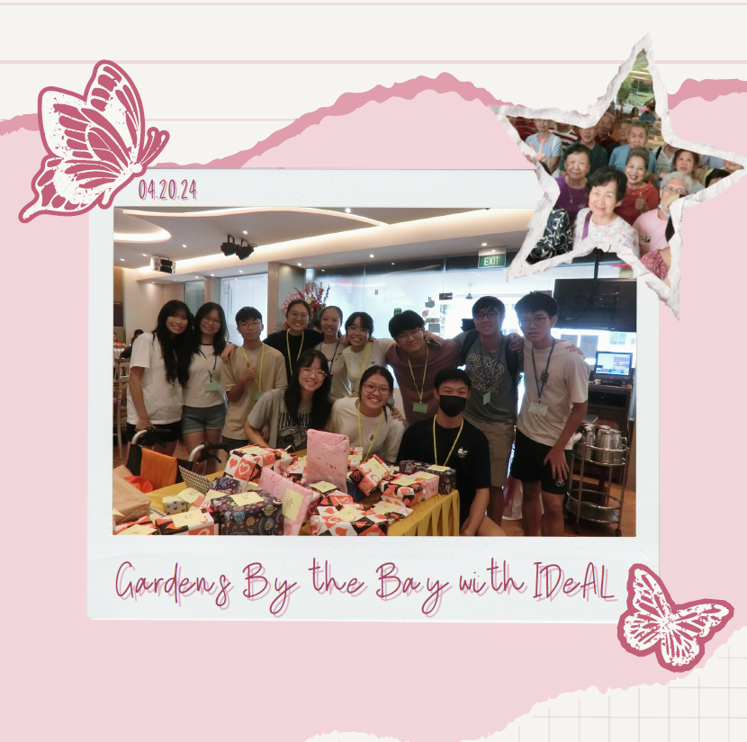 A group of young people pose with wrapped gifts at a Gardens By the Bay IDeAL event on 04.20.24.