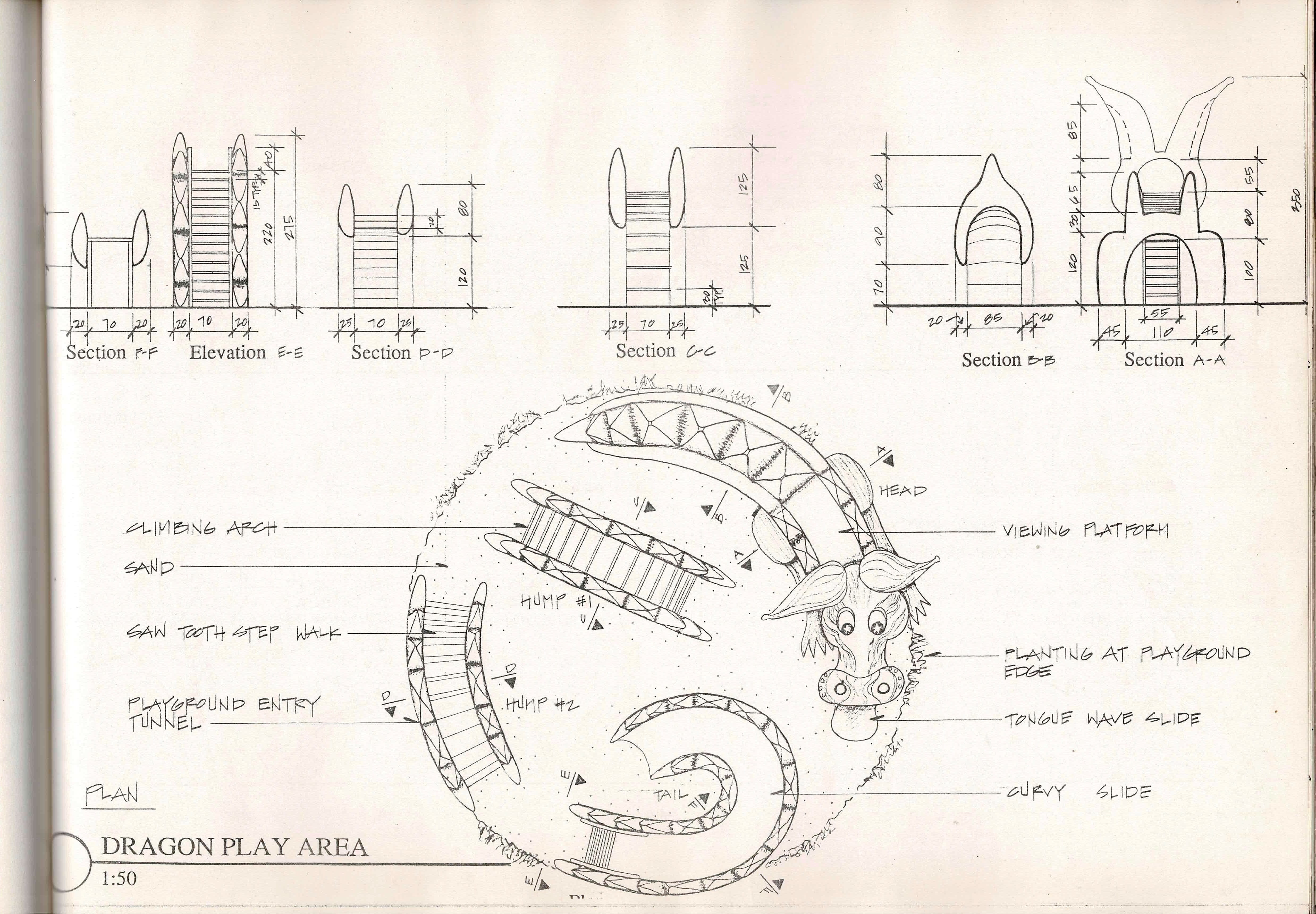 Original hand-drawn architectural plan documenting the Clarke Quay restoration efforts.
