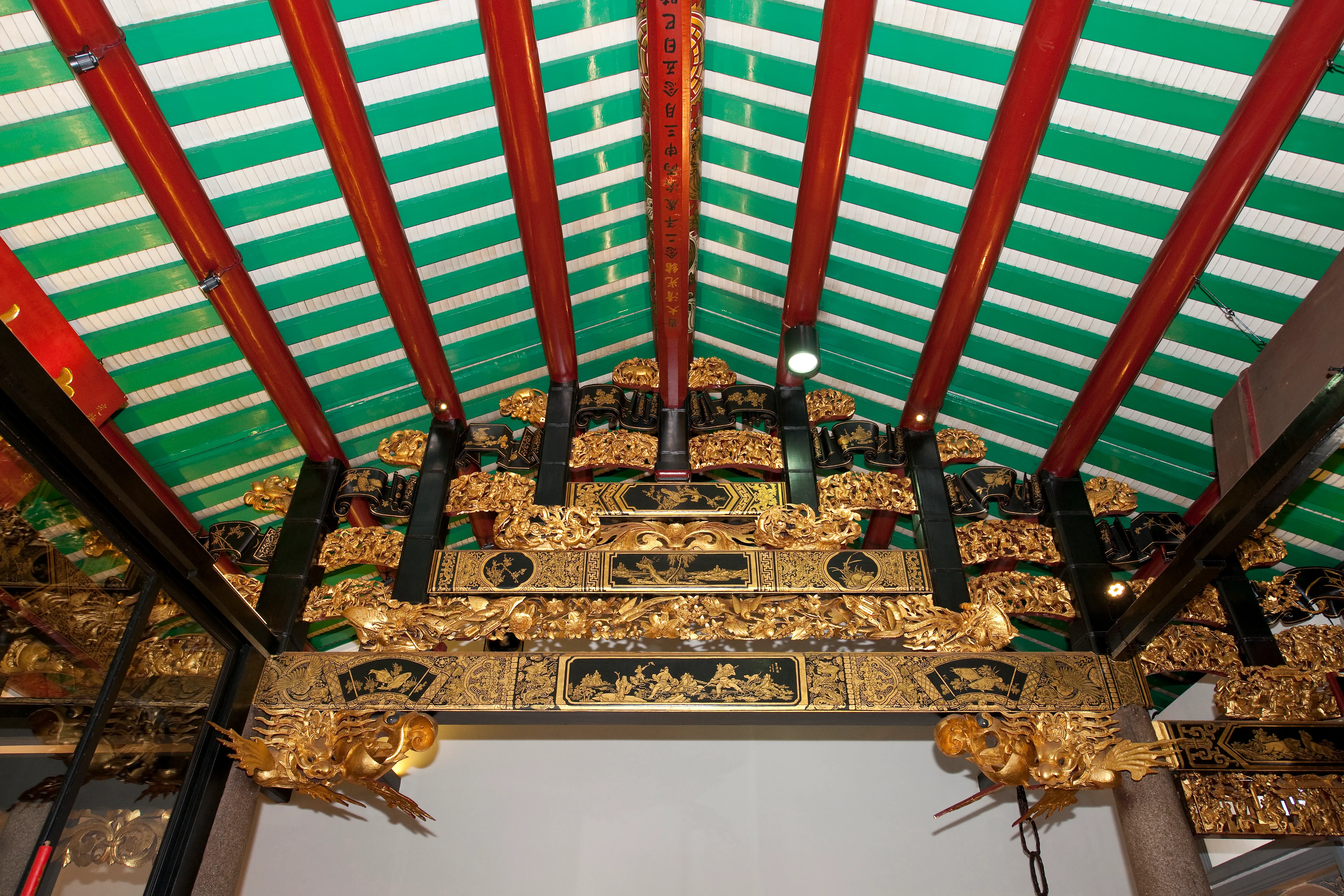 Gold-Gilded Carved Timber Brackets with Animal Motif