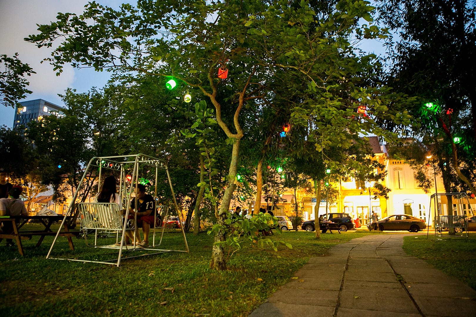 Outdoor swings at Kampong Gelam