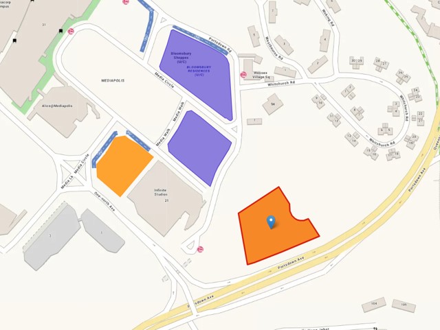 Map of land parcel at Media Circle B