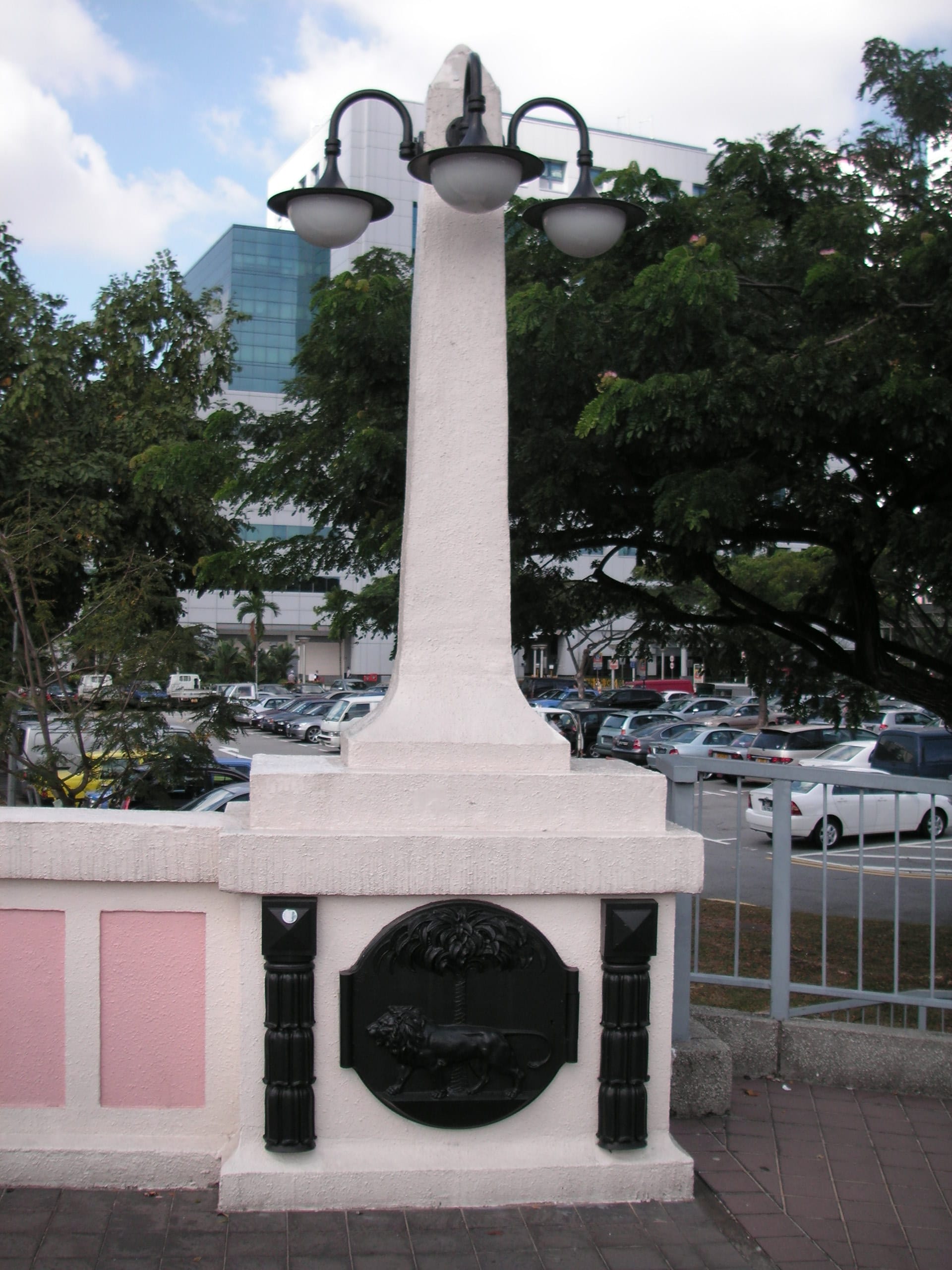 Historic-style lamp post and decorative bridge detail on Crawford Bridge