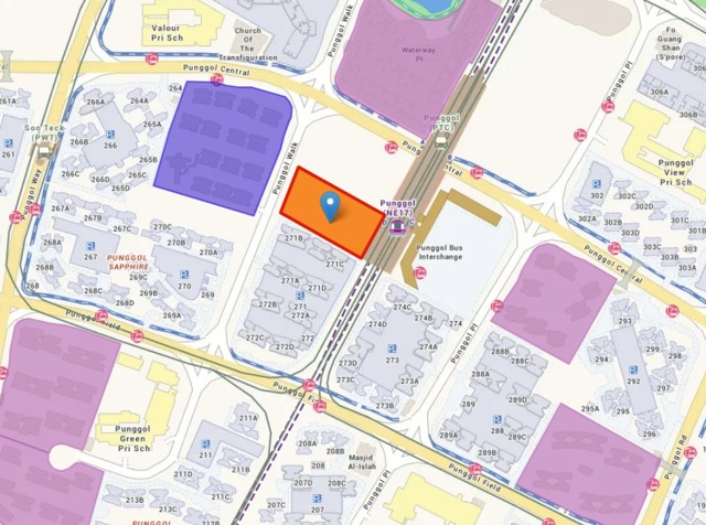 Map of land parcel at Punggol Walk