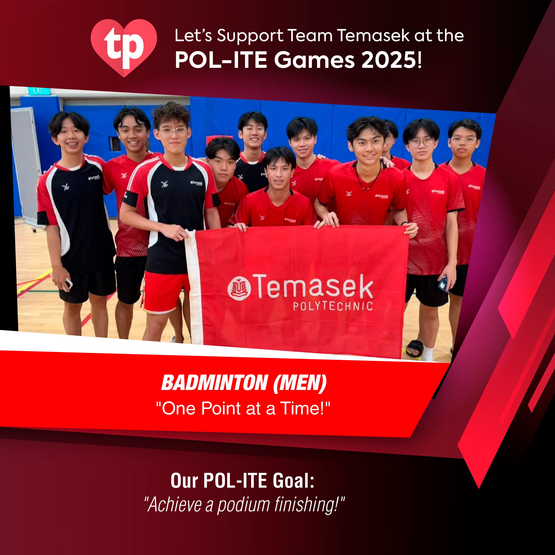 Image of TP Badminton men's team for POl-ITE Games