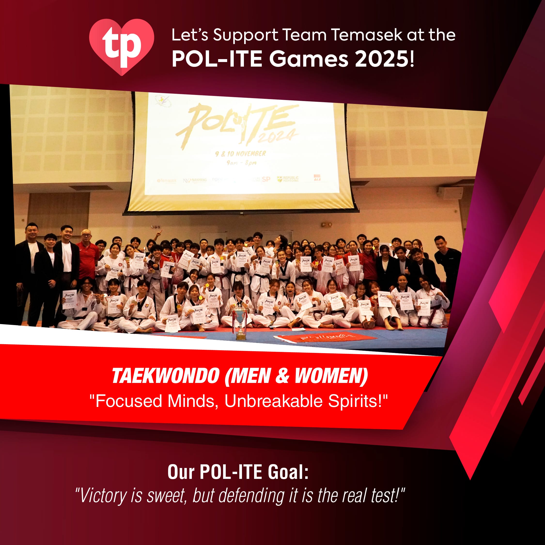 Image of TP Taekwondo team for POL-ITE Games