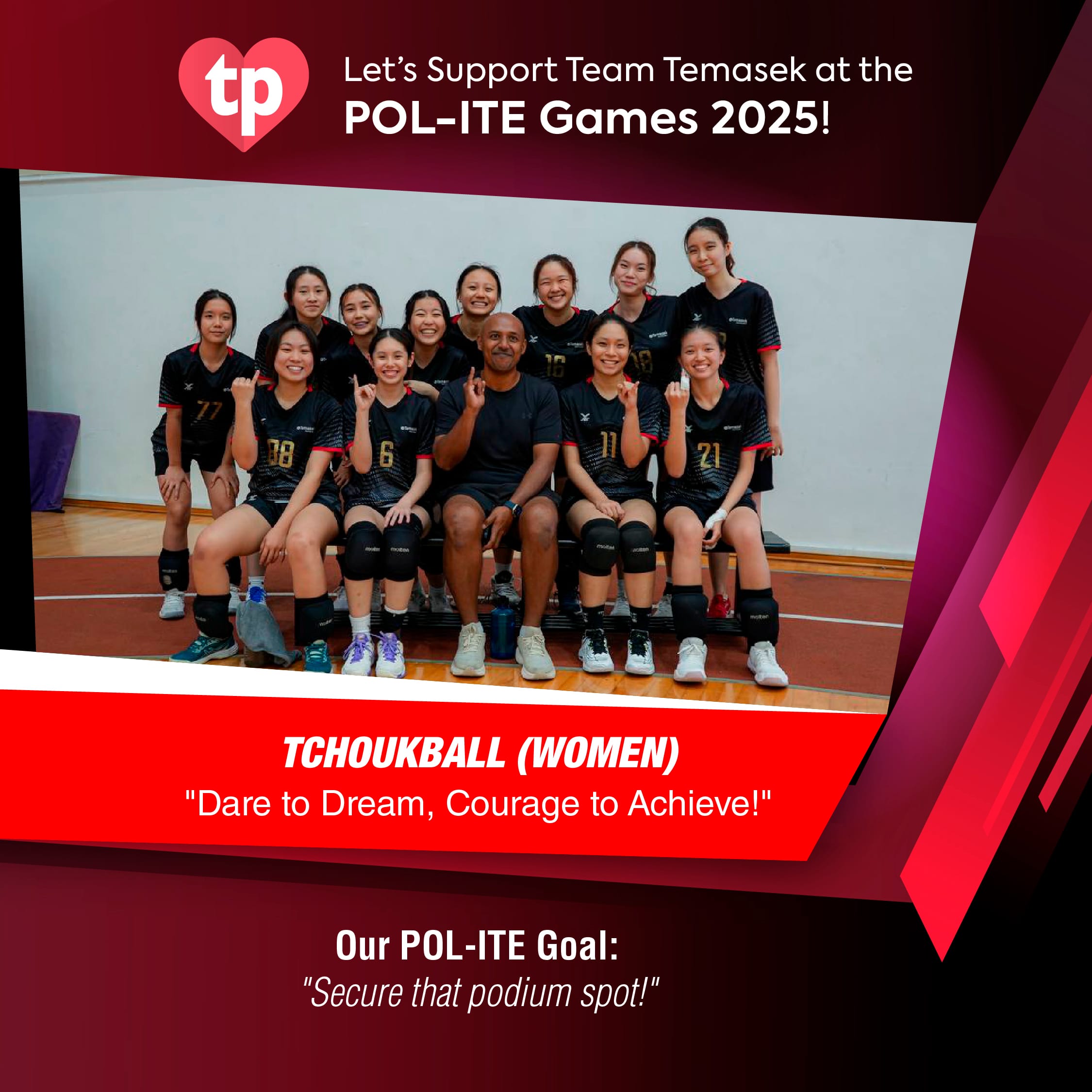 Image of TP Tchoukball women's team for POL-ITE Games
