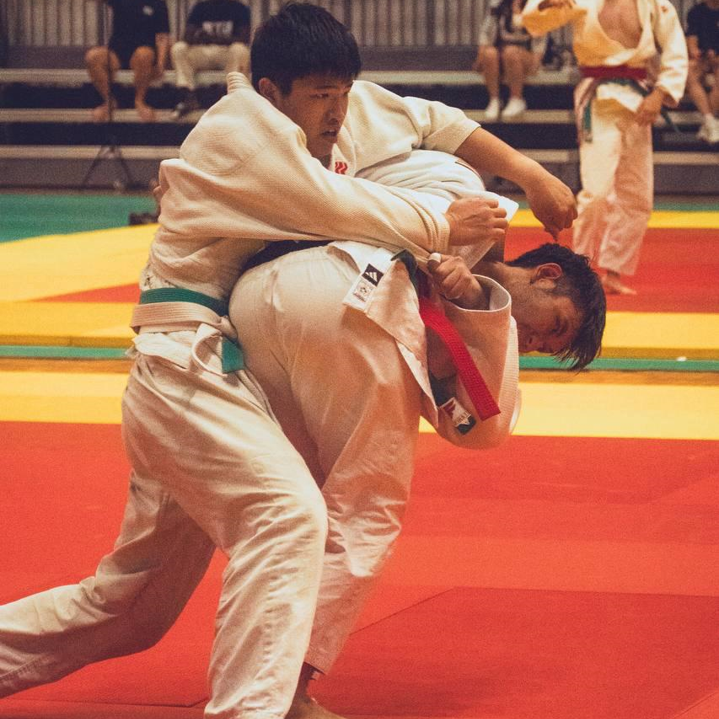 Image of Judo players engaging in a sparring fight