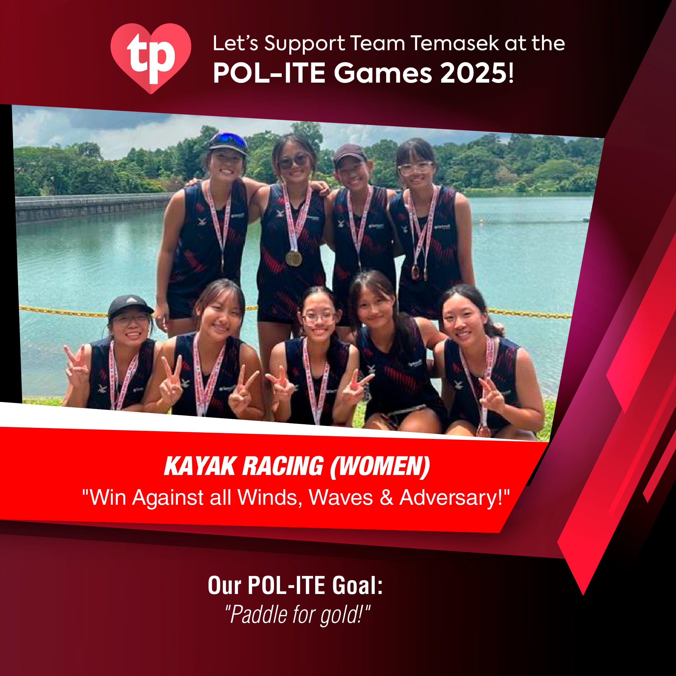 Image of TP Kayak Racing women's team for POL-ITE Games