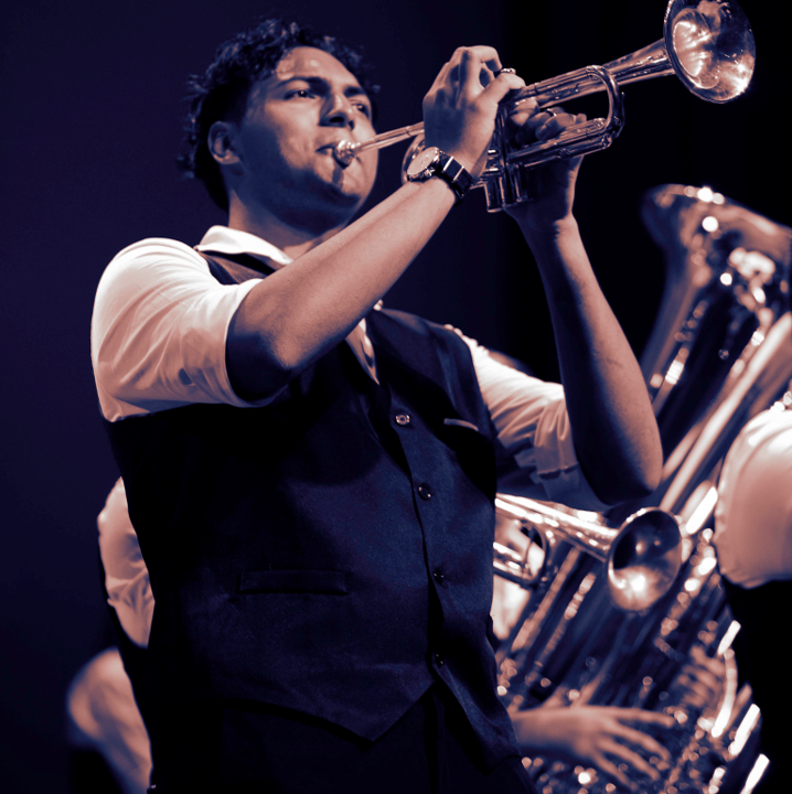 Image of a TP Band member performing at a concert