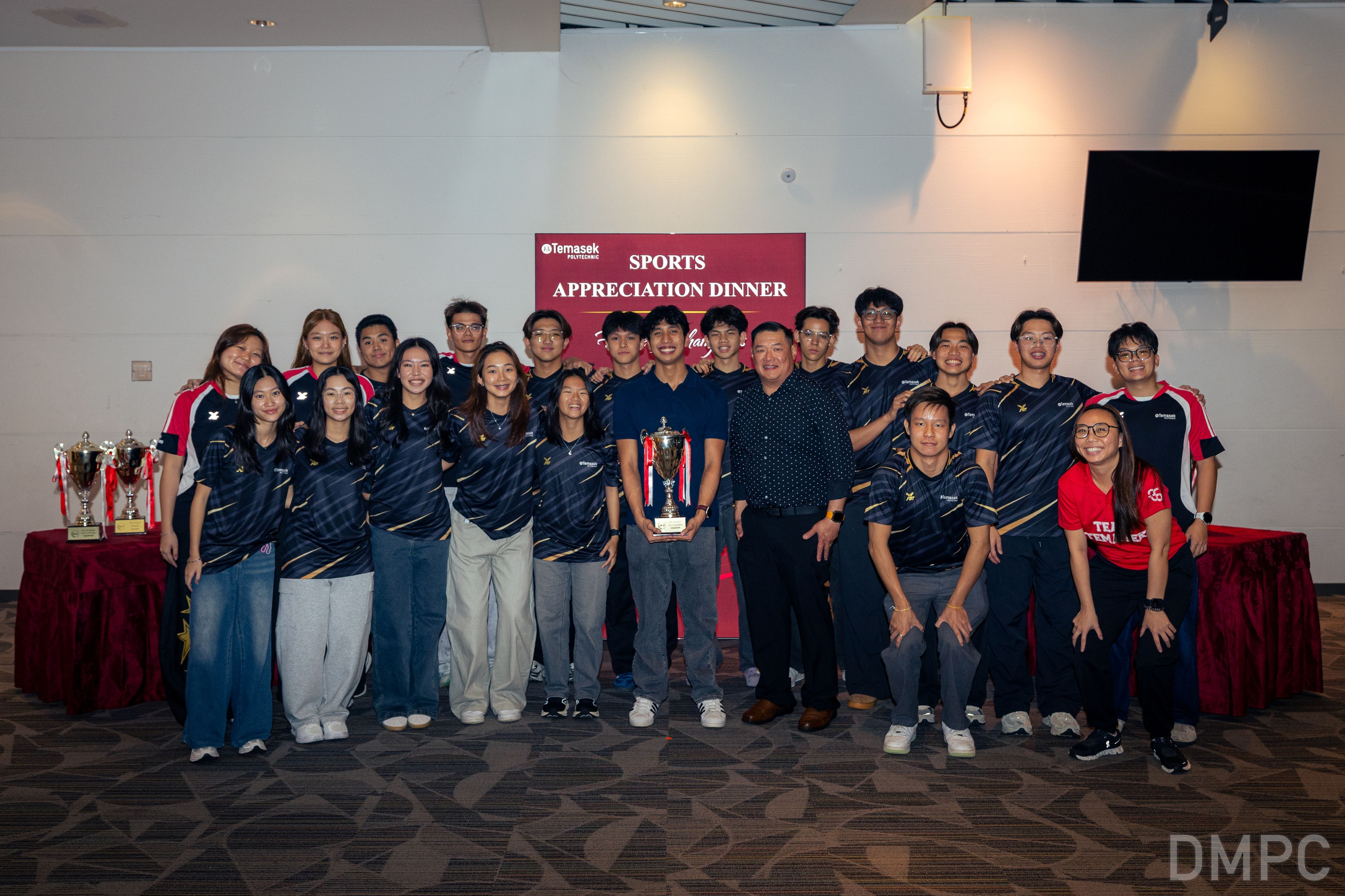 Image of Team Temasek's student-athletes at the Sports Appreciation Dinner 2026