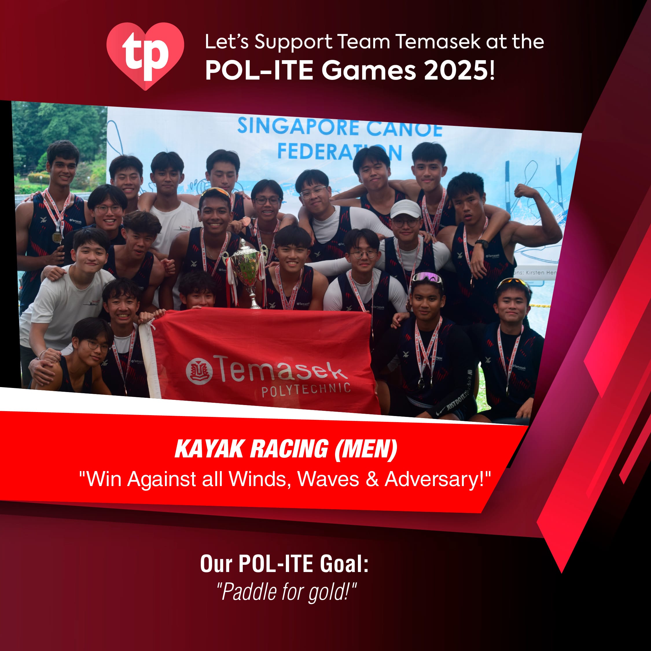 Image of TP Kayak Racing men's team for POL-ITE Games
