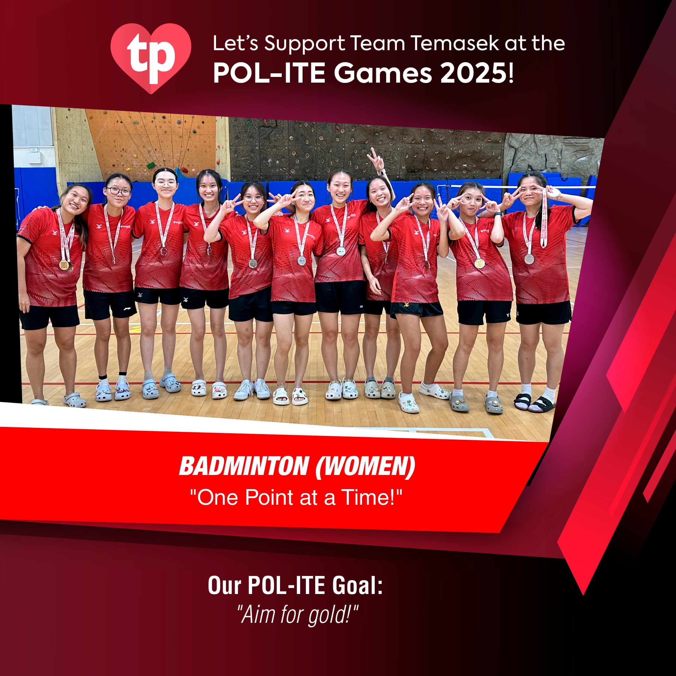 Image of TP Badminton women's team for POL-ITE Games
