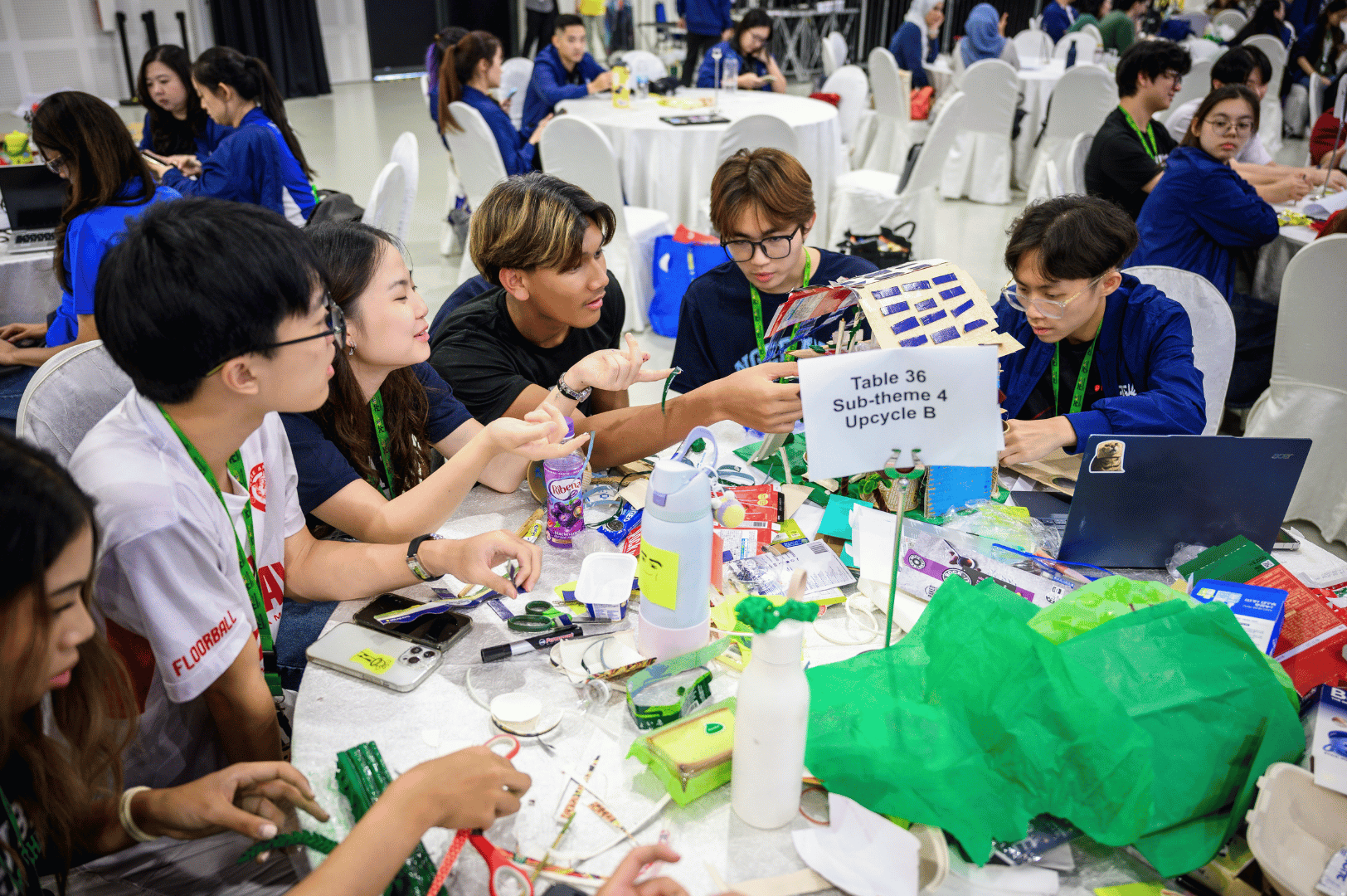 students sharing ideas on their prototype making