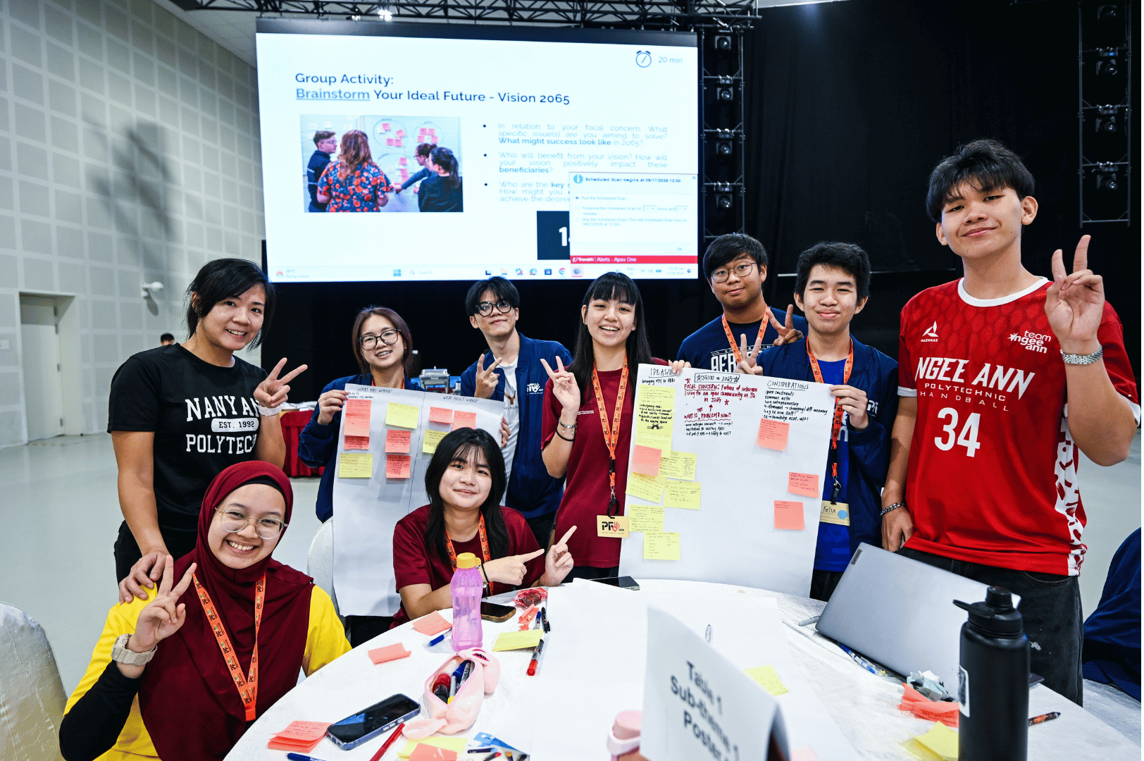 students posing with their end product