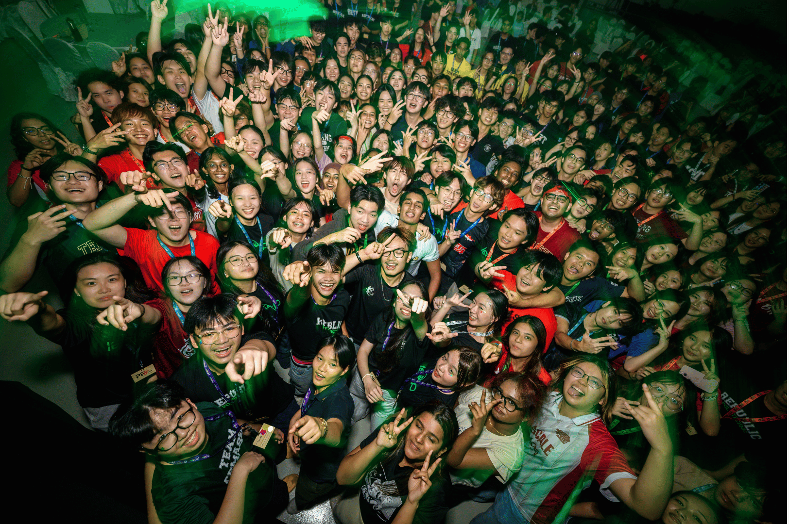 students posing in the rave
